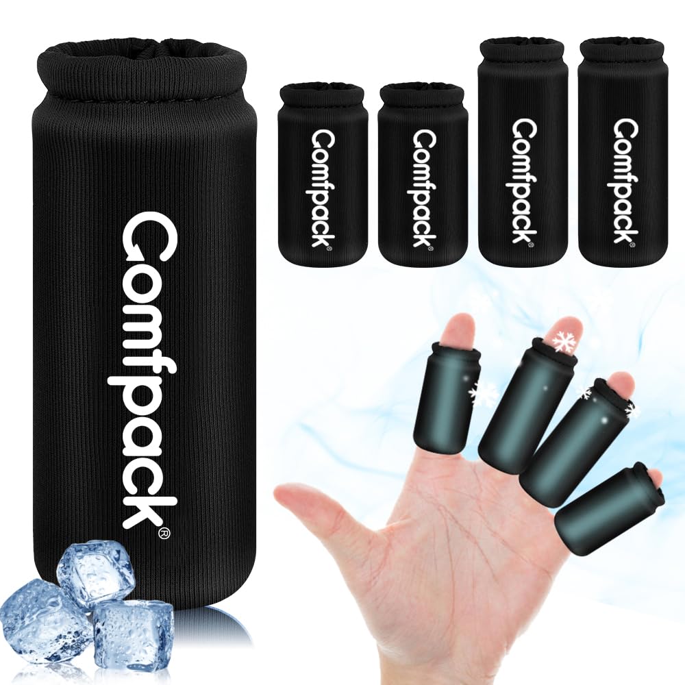Comfpack Reusable Finger Ice Pack Sleeves (4-Pack)