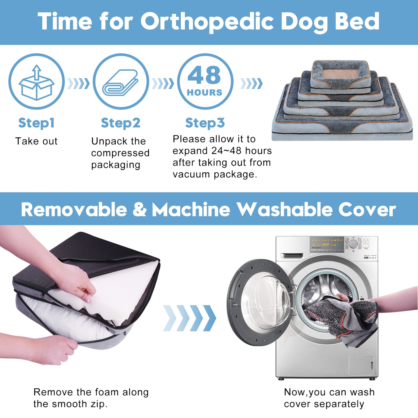 Dog Beds for Large Medium Small Dogs