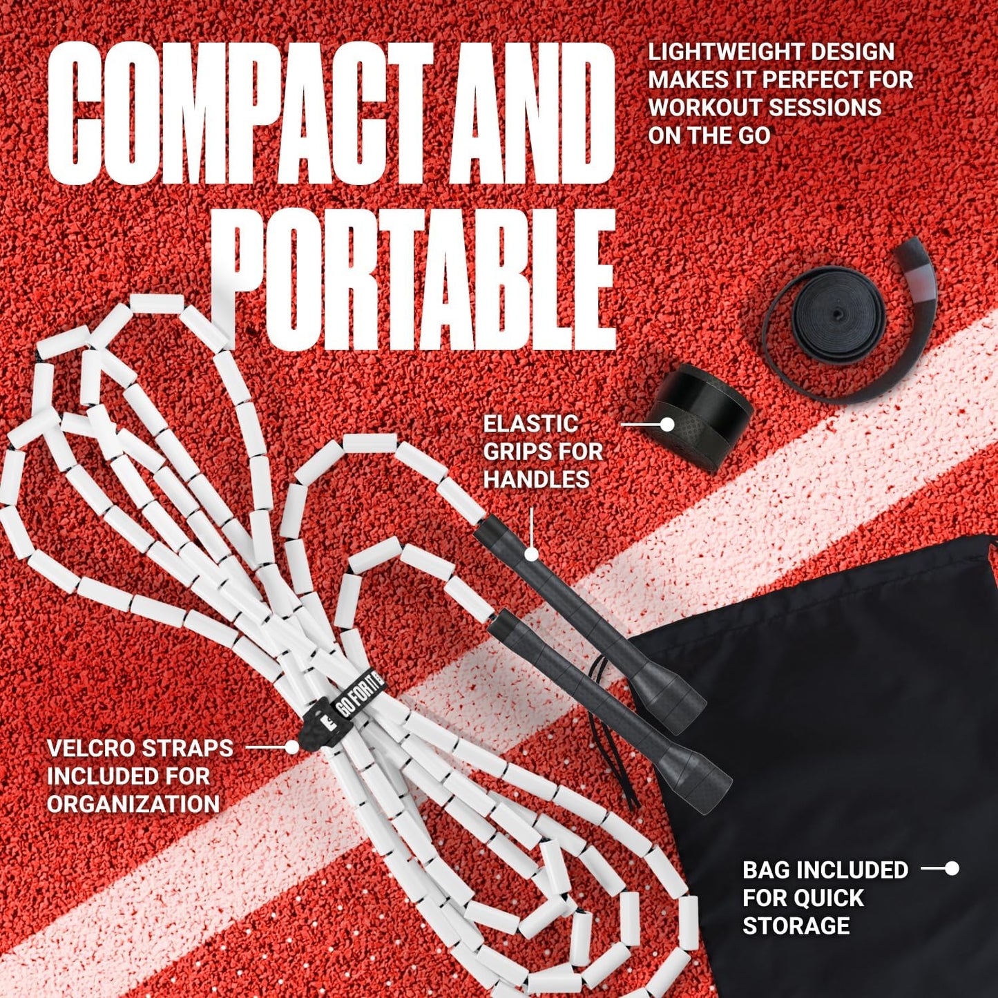 Sportbit Custom-Fit Beaded Jump Rope