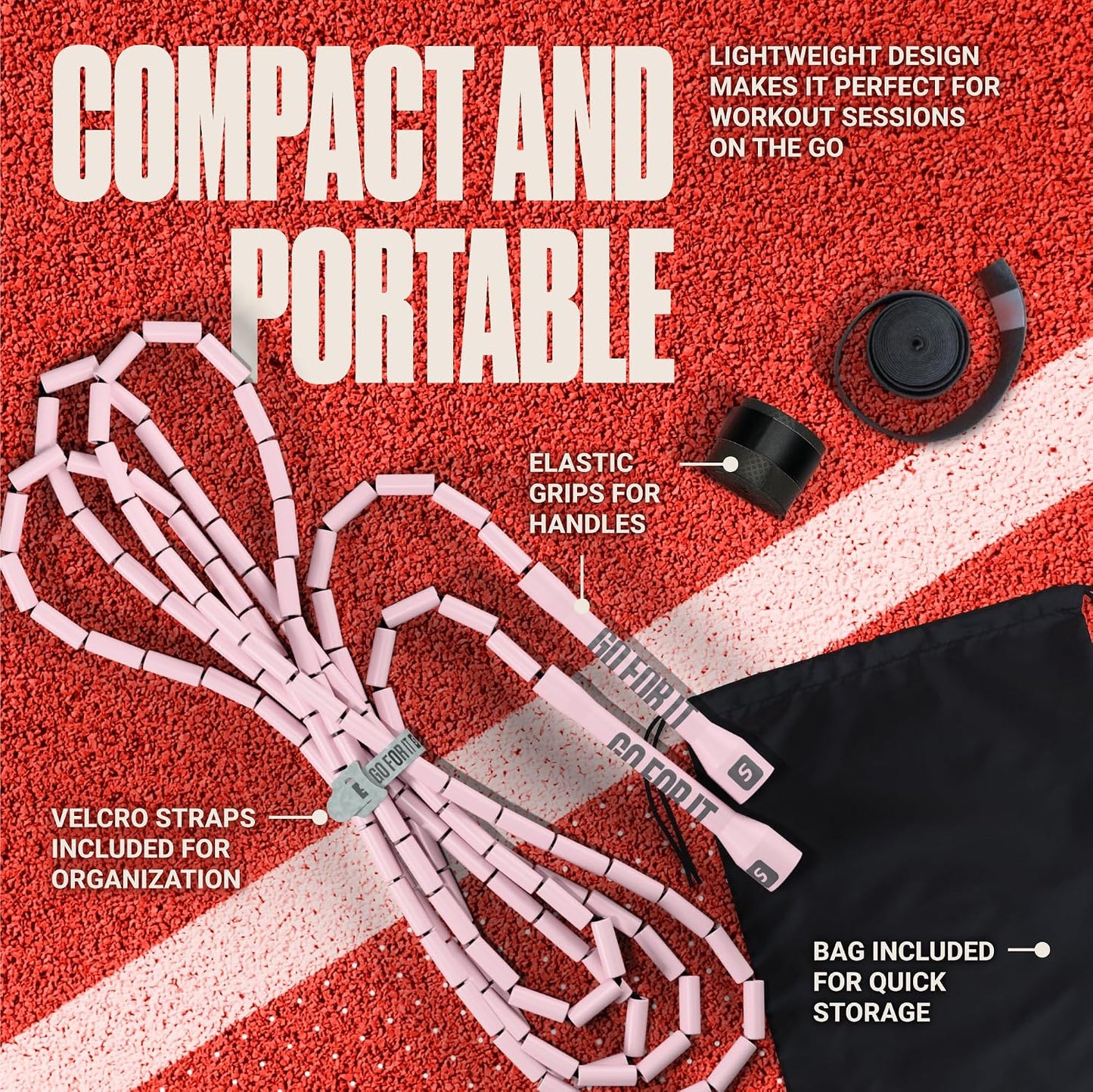 Sportbit Custom-Fit Beaded Jump Rope