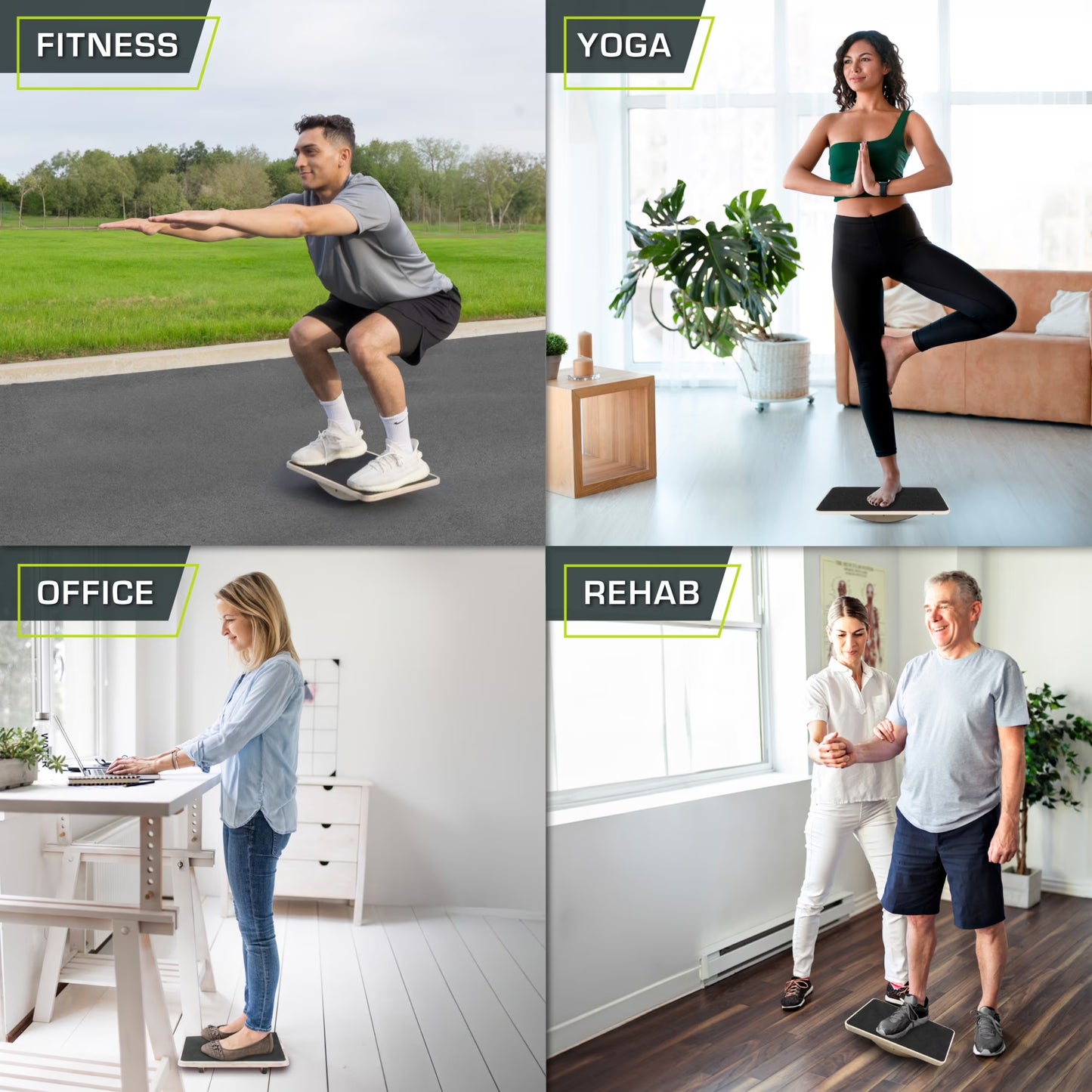 Wooden Balance Board for Standing Desks