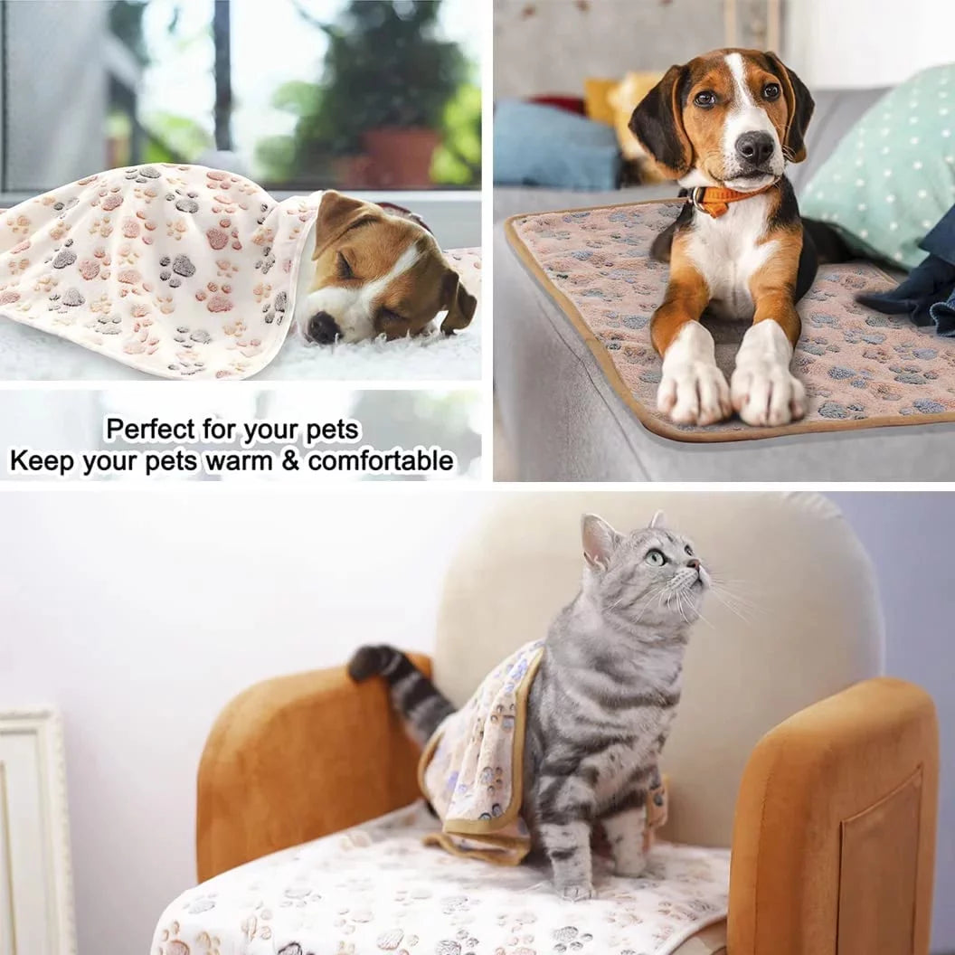 1 Pack 3 Blankets Super Soft Fluffy Premium Fleece Pet Blanket Flannel Throw for Dog Puppy Cat (23x16 inch)
