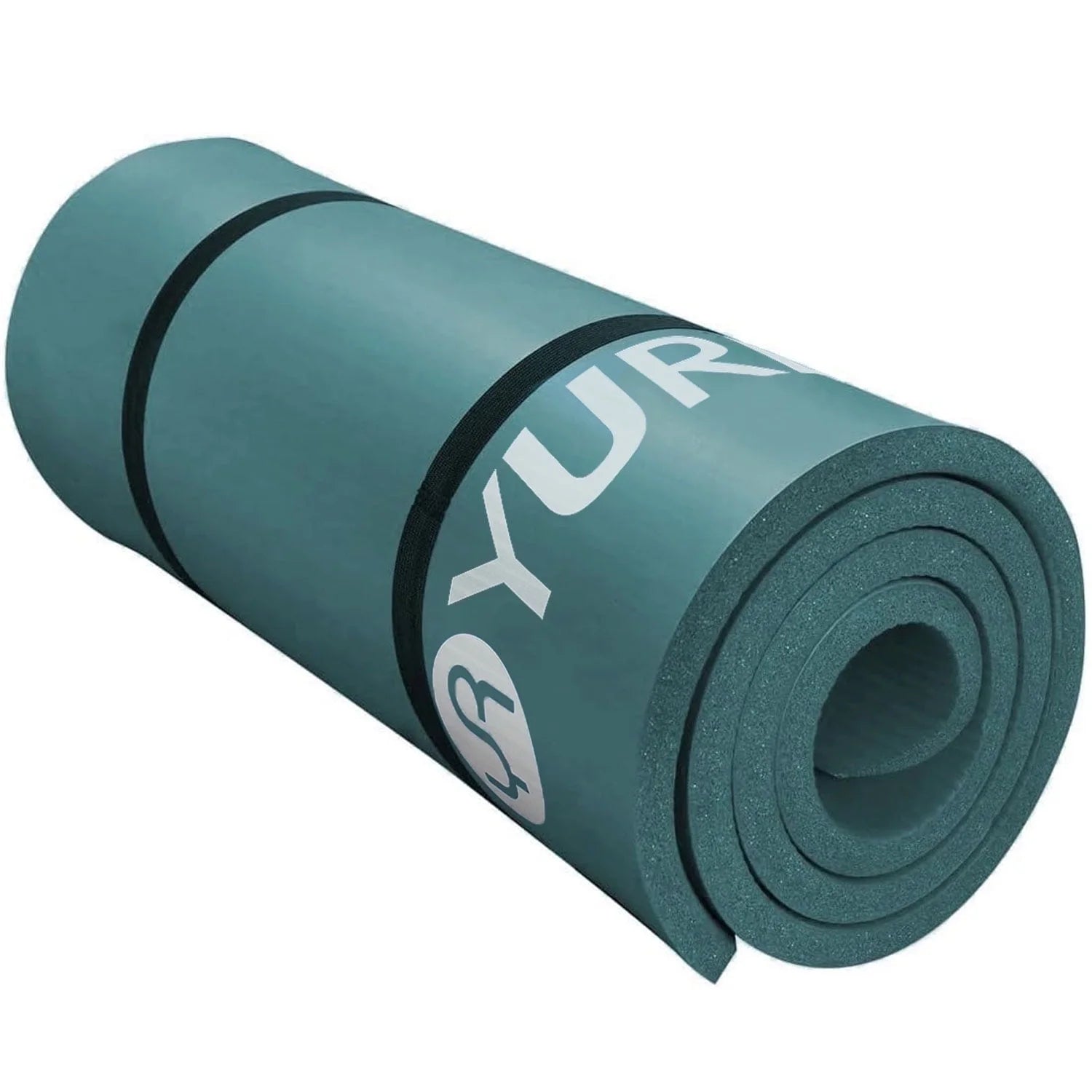 Extra Thick Yoga Mat 1-inch, 76" Long Dark Green