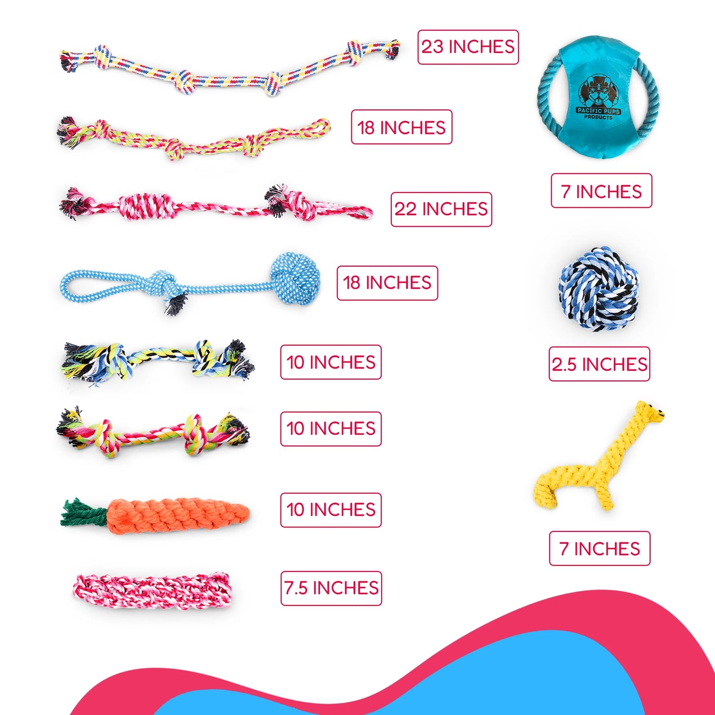 Dog Toy Pack of 11 Puppy Teething Toys