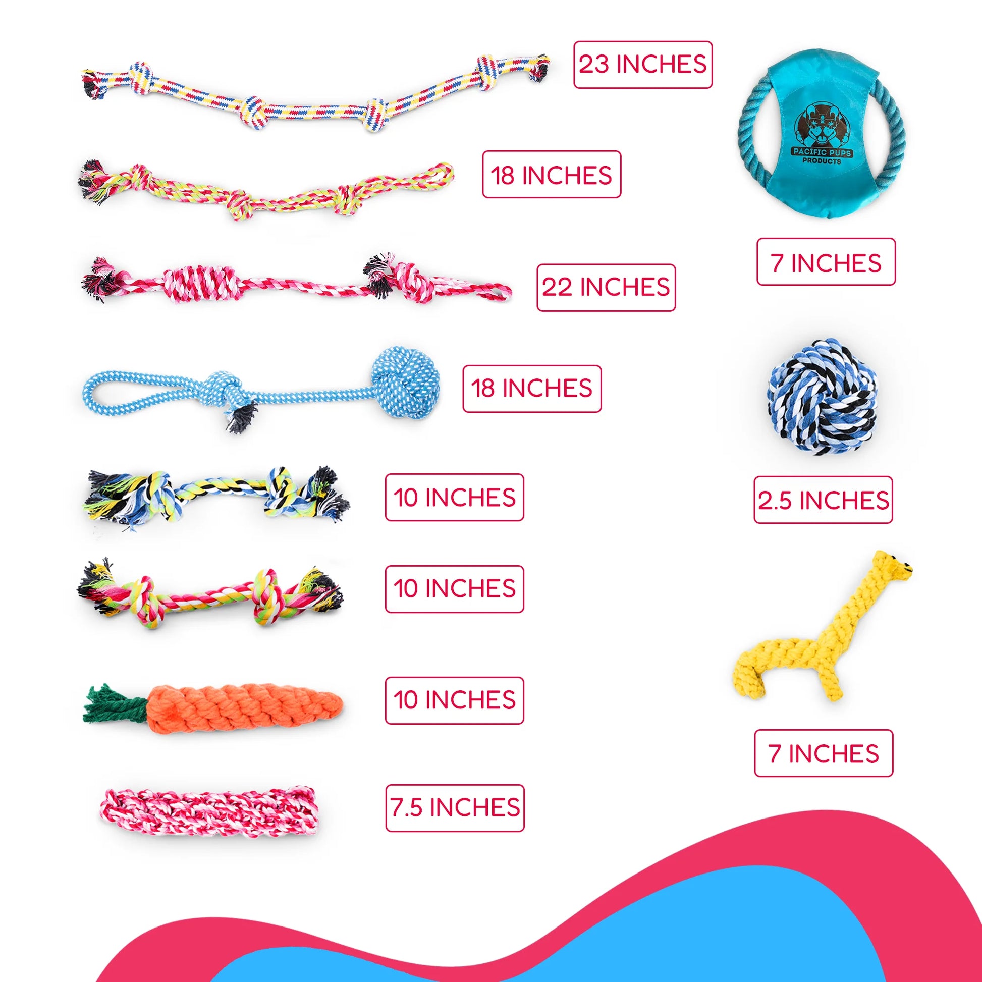 Dog Toy Pack of 11 Puppy Teething Toys