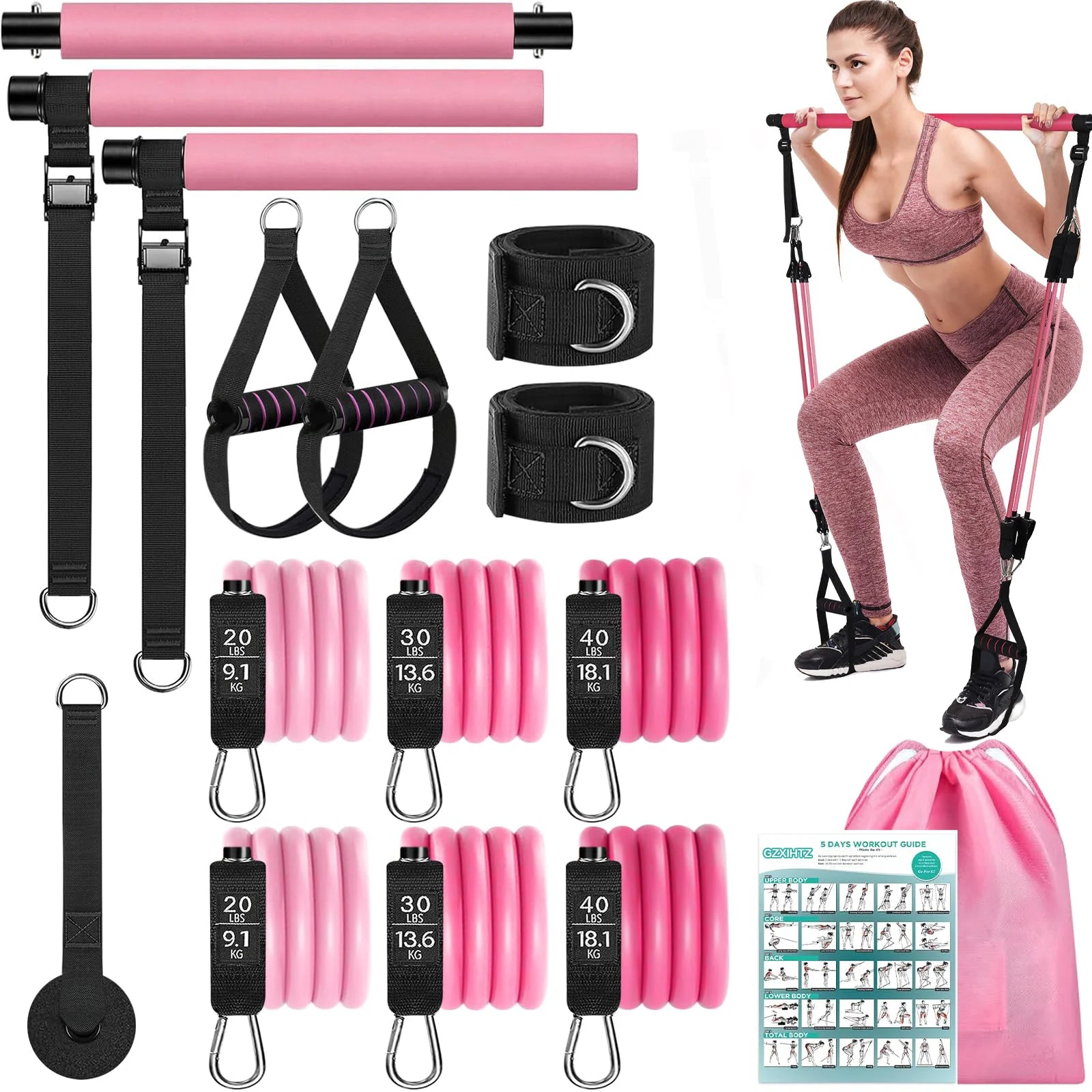 Pilates Bar Kit with Resistance Bands