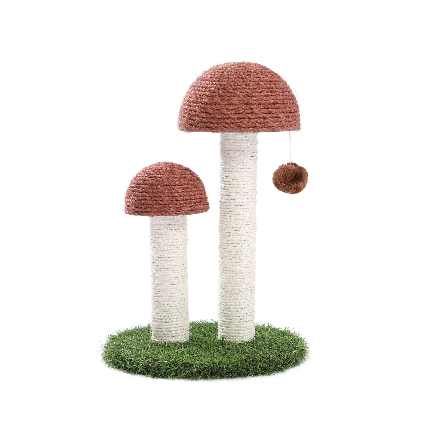 2 Mushrooms Cat Scratching Post 19" - Brown