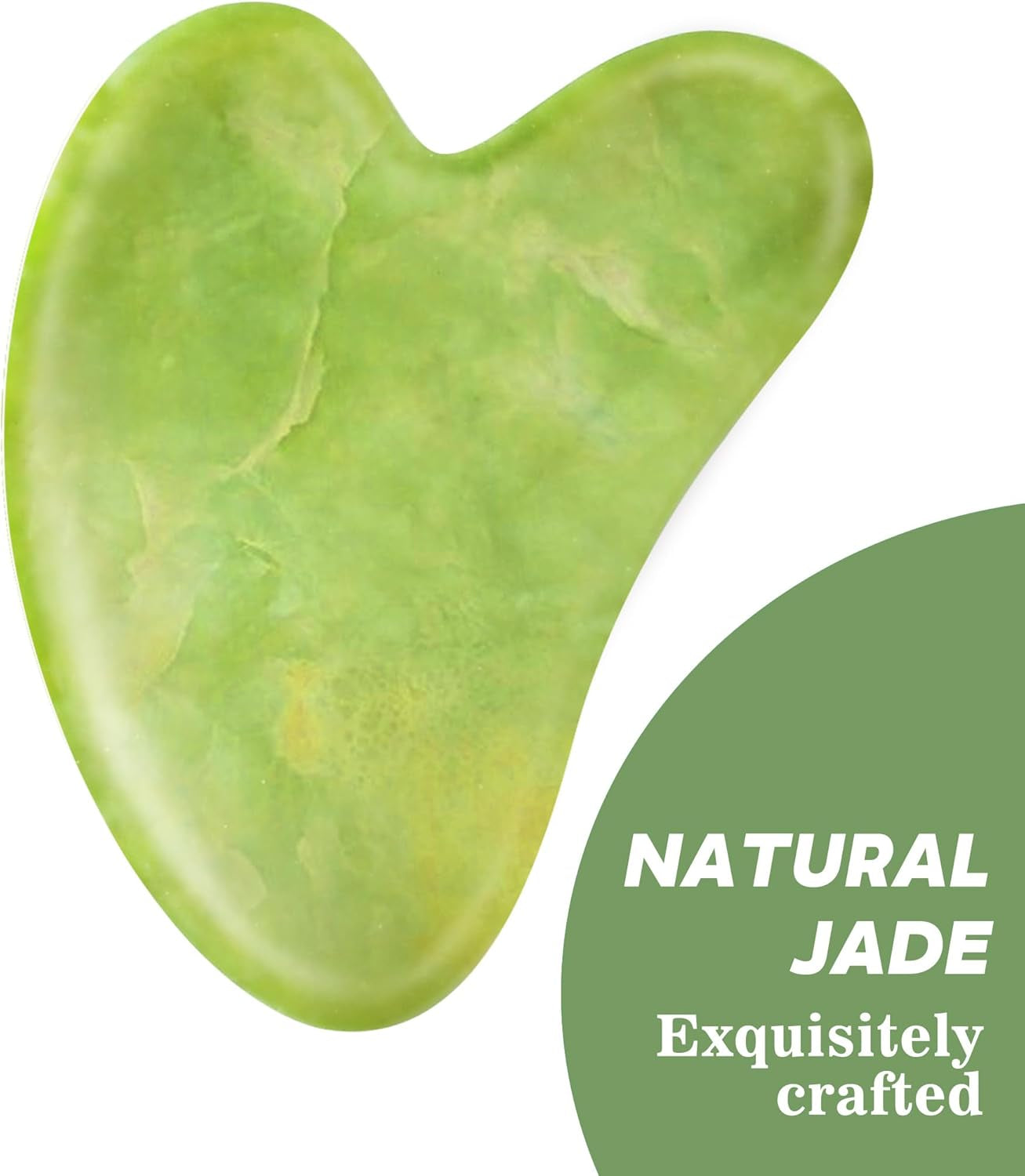 Boncun Jade Gua Sha Facial Tools for Face Massager Stones, Skincare and Body Massage Tools, Sculpting (Green)