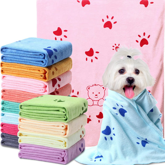 12 Pcs Dog Drying Towel Bulk Dog - Cat Towels for Small - Medium