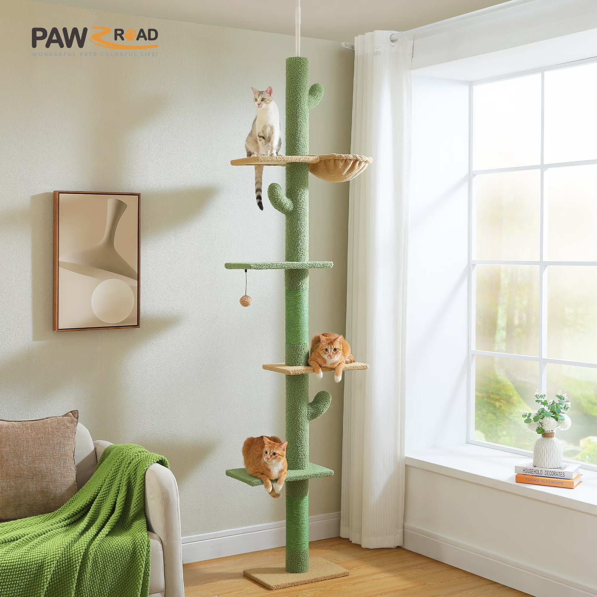 Floor to Ceiling Cat Tower 95-108" 