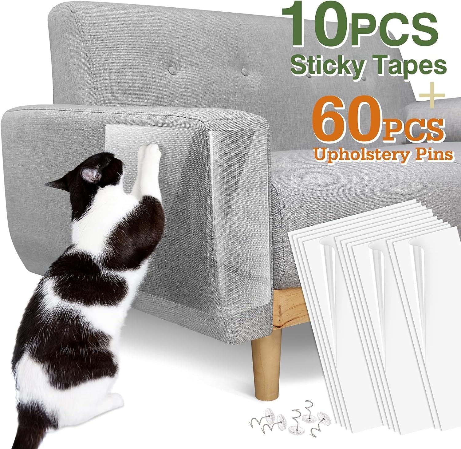 Cat Scratch Furniture Protector Tape, White
