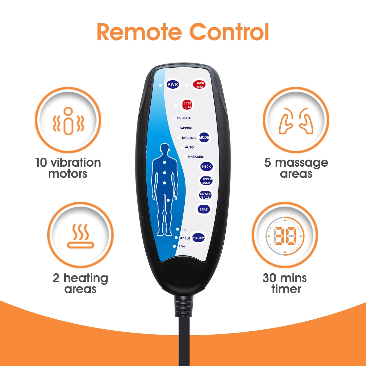 Massage Seat Cushion with 10 Vibration Motors
