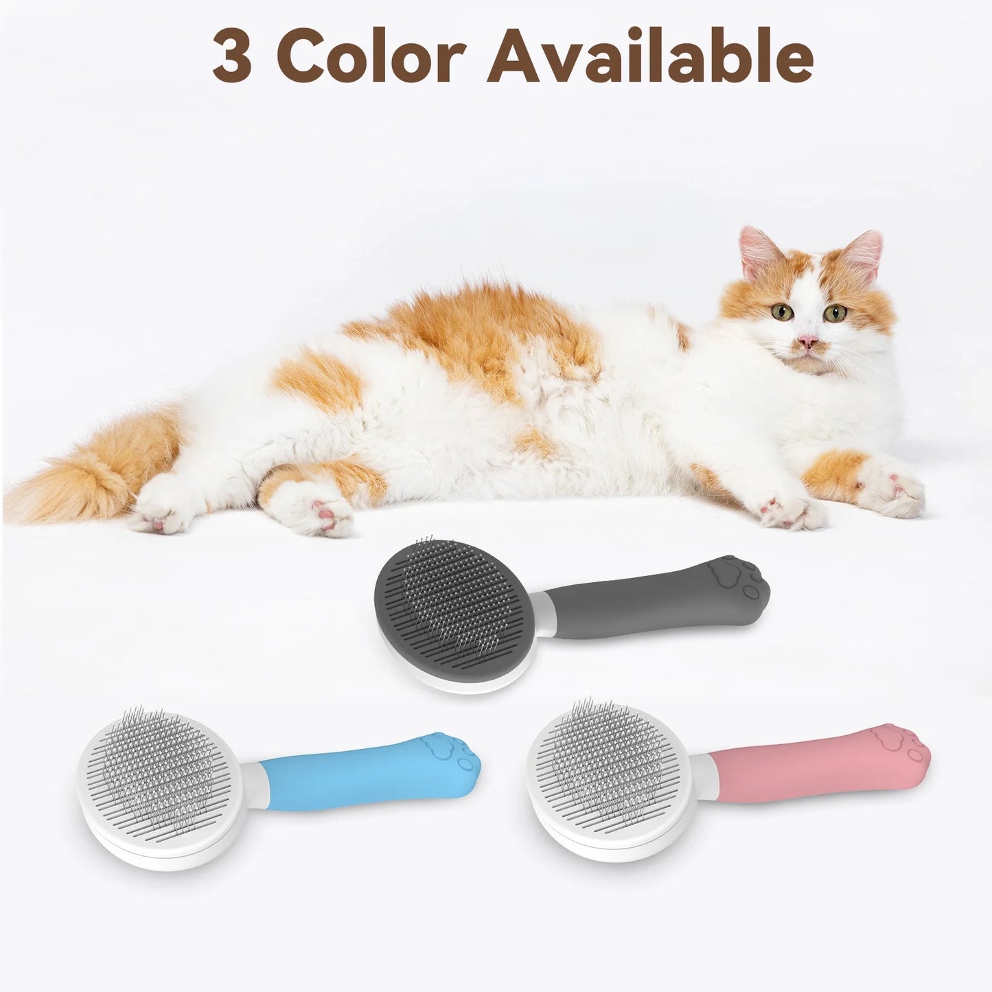Cat & Dog Grooming Brush, Perfect for All Coat Types – Gray