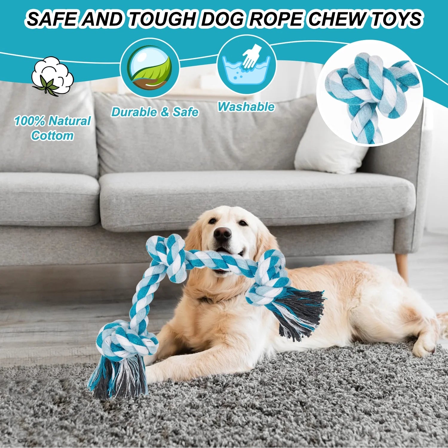 Vivifying 3 Knots Dog Rope Toys