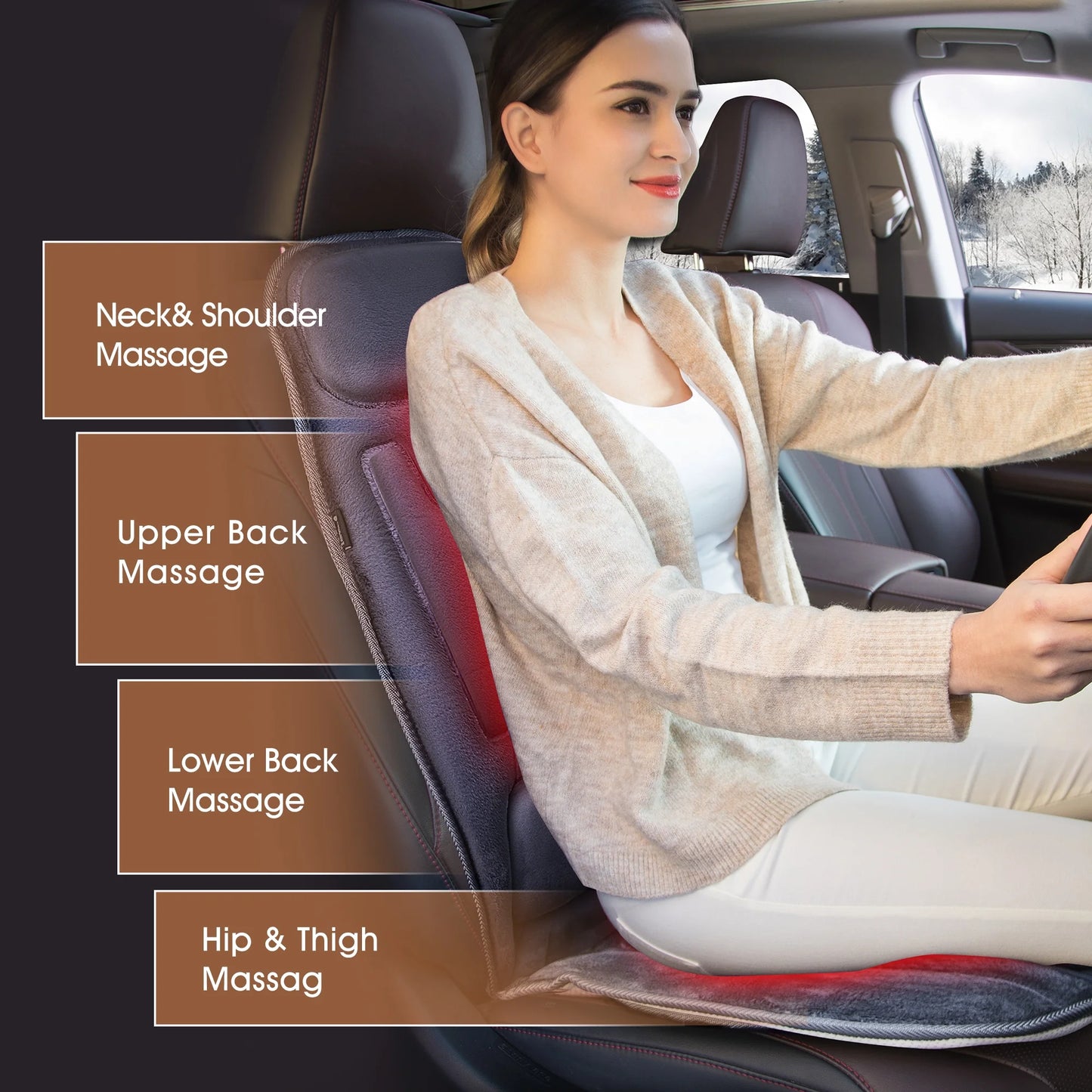 Massage Seat Cushion with 10 Vibration Motors