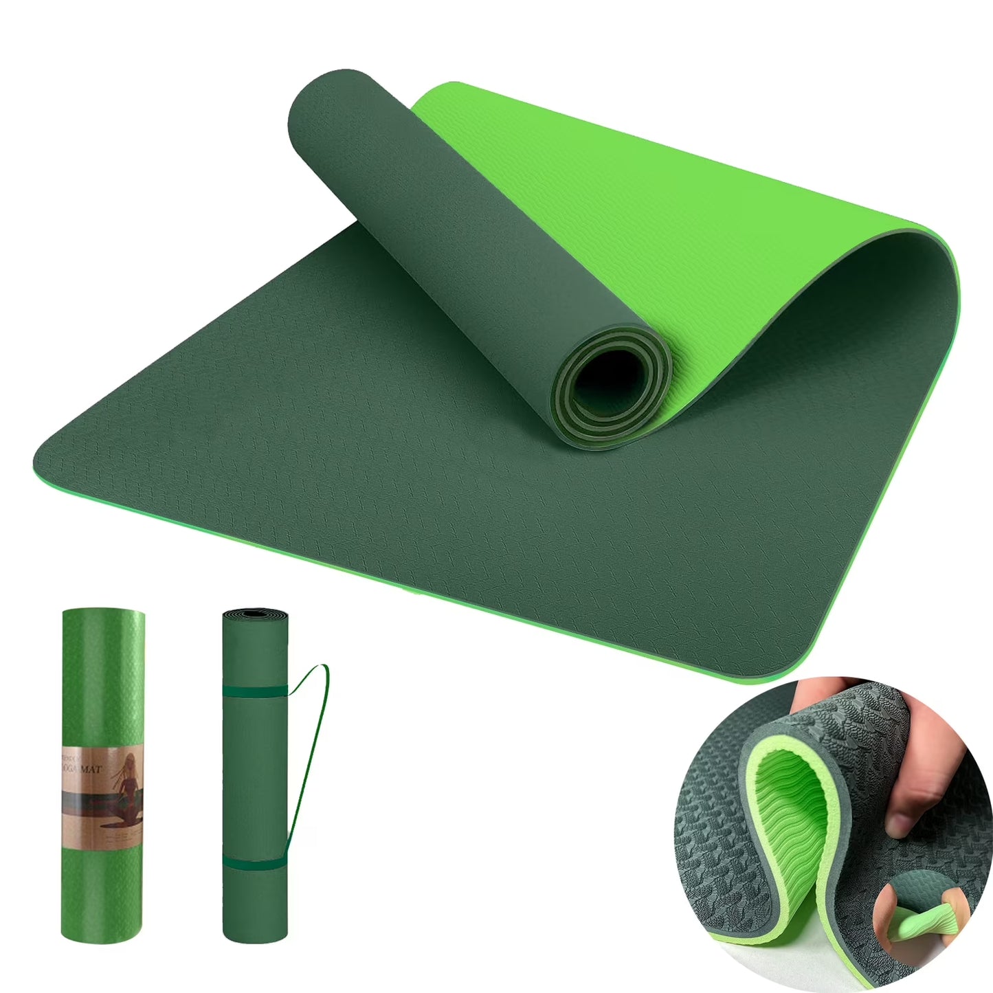 Eco-Friendly Yoga Mat for Exercise and Pilates for Men and Women