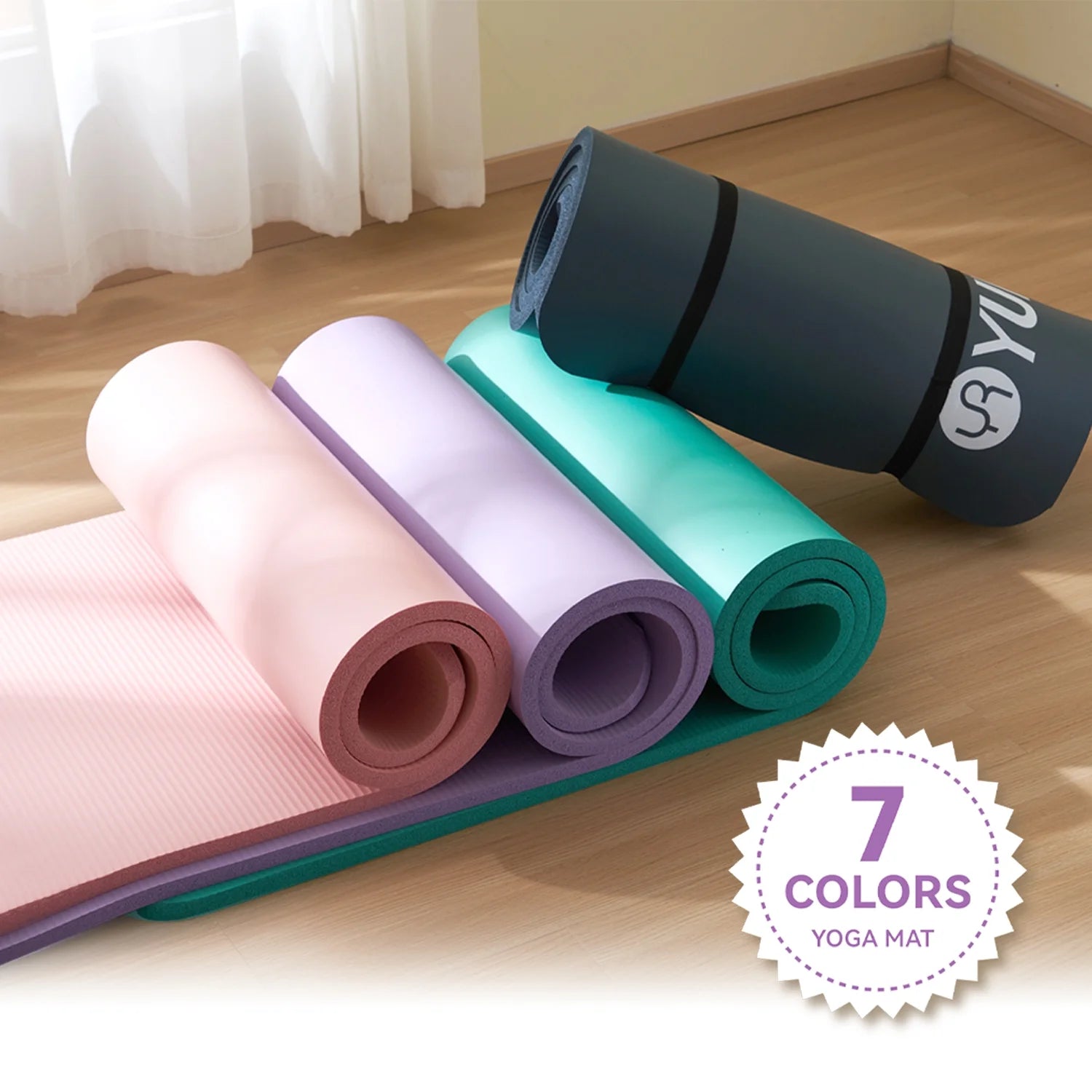 Thick Yoga Mat with Carry Bag, 76"x24"x 20mm Thick, Pink
