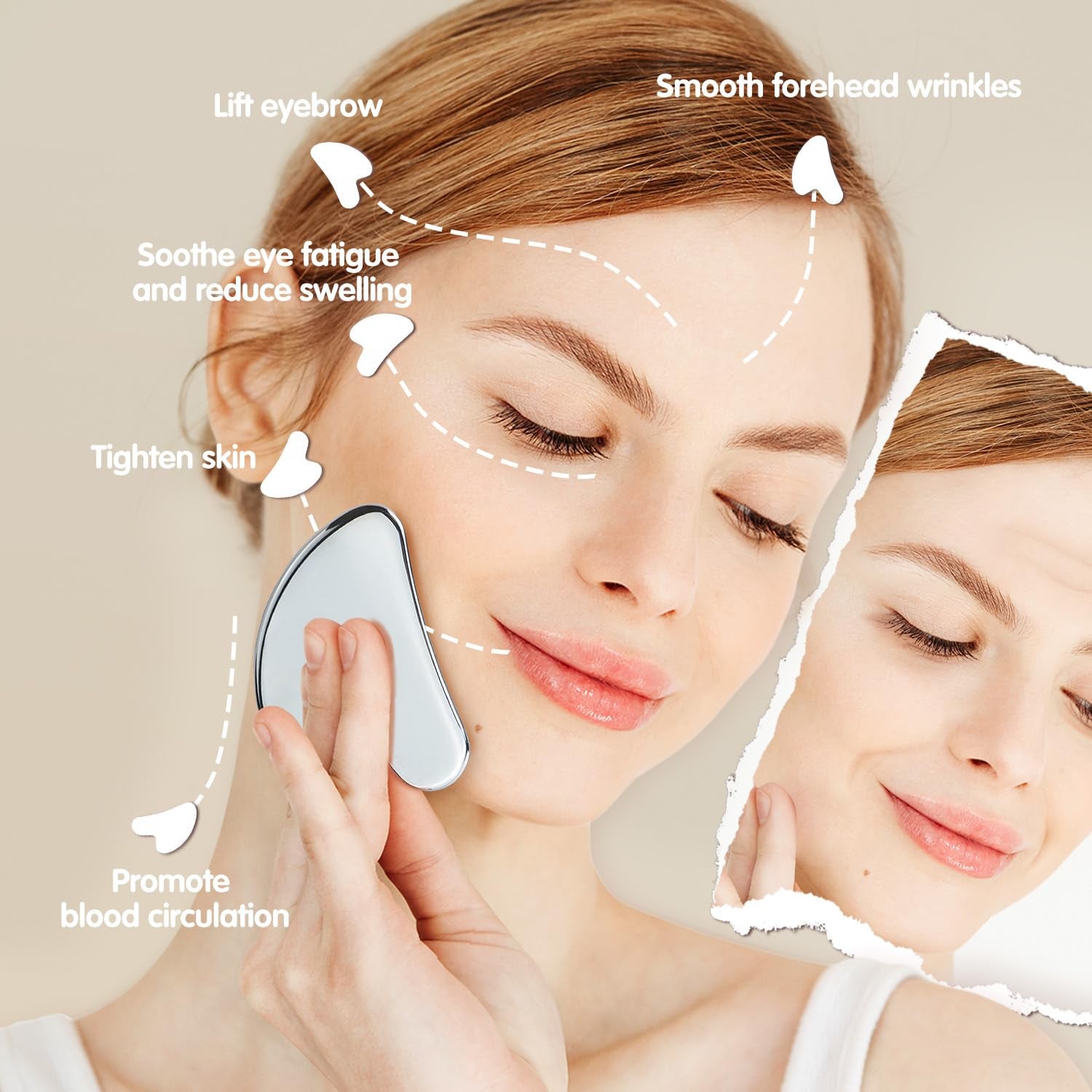 Flagest Stainless Steel Gua Sha Facial Tools 