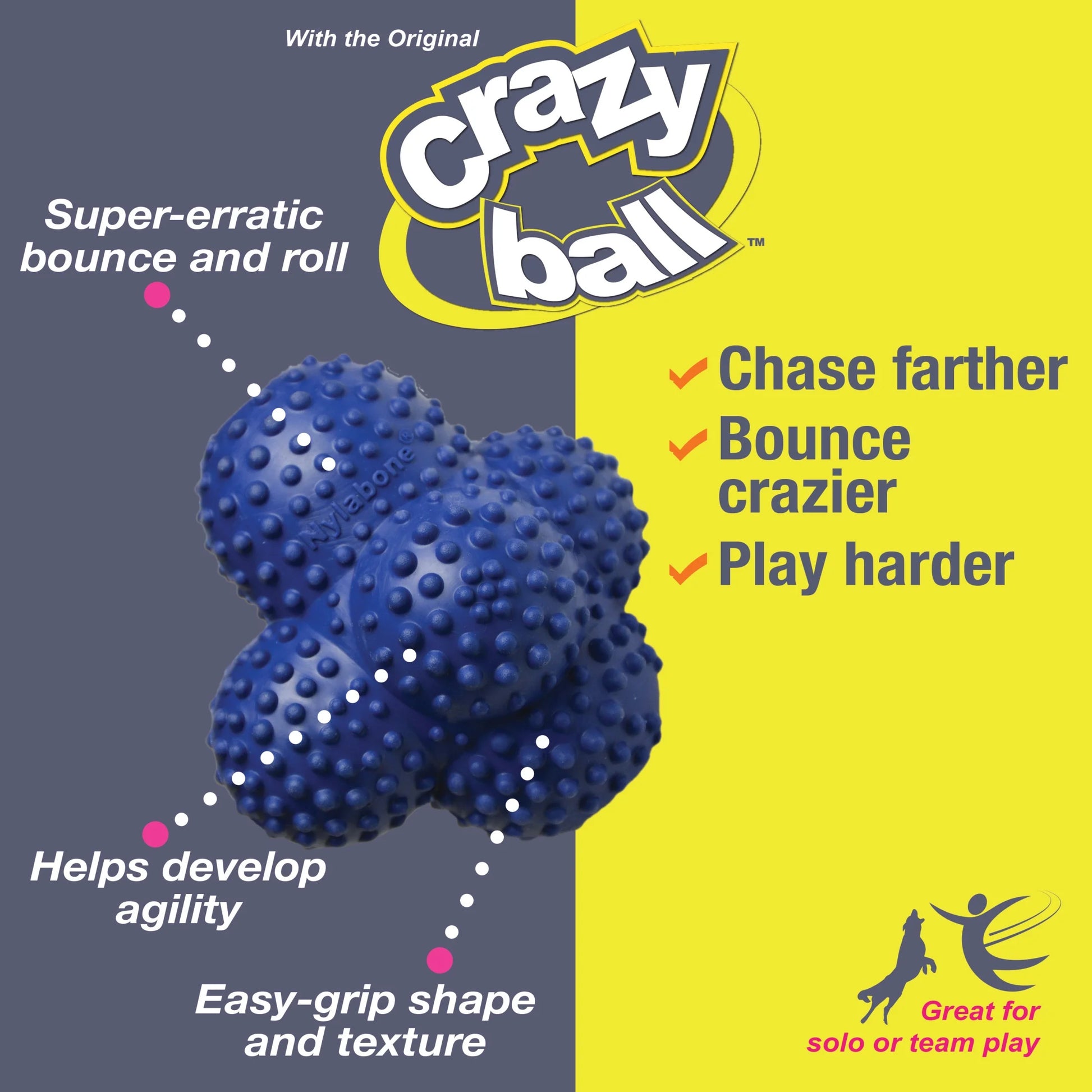Power Play Crazy-Ball Dog Toy, Large