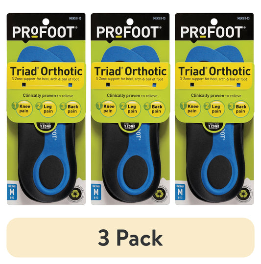 Triad Orthotic Insoles for Men's Size 8-13 (3 Pack)