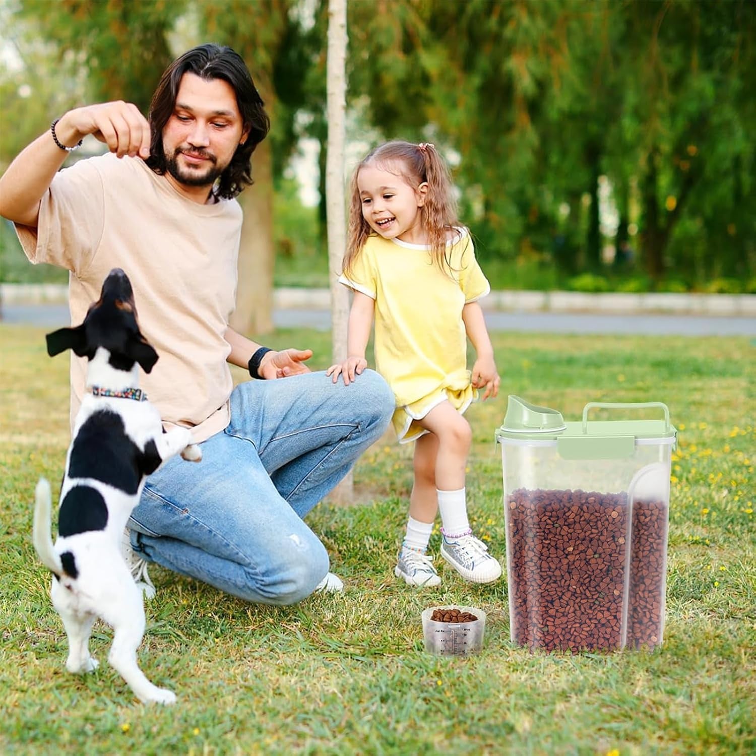 LEAWALK 5-7Lbs Dog Cat Food Storage Container with Upgraded Large Nozzle BPA-free
