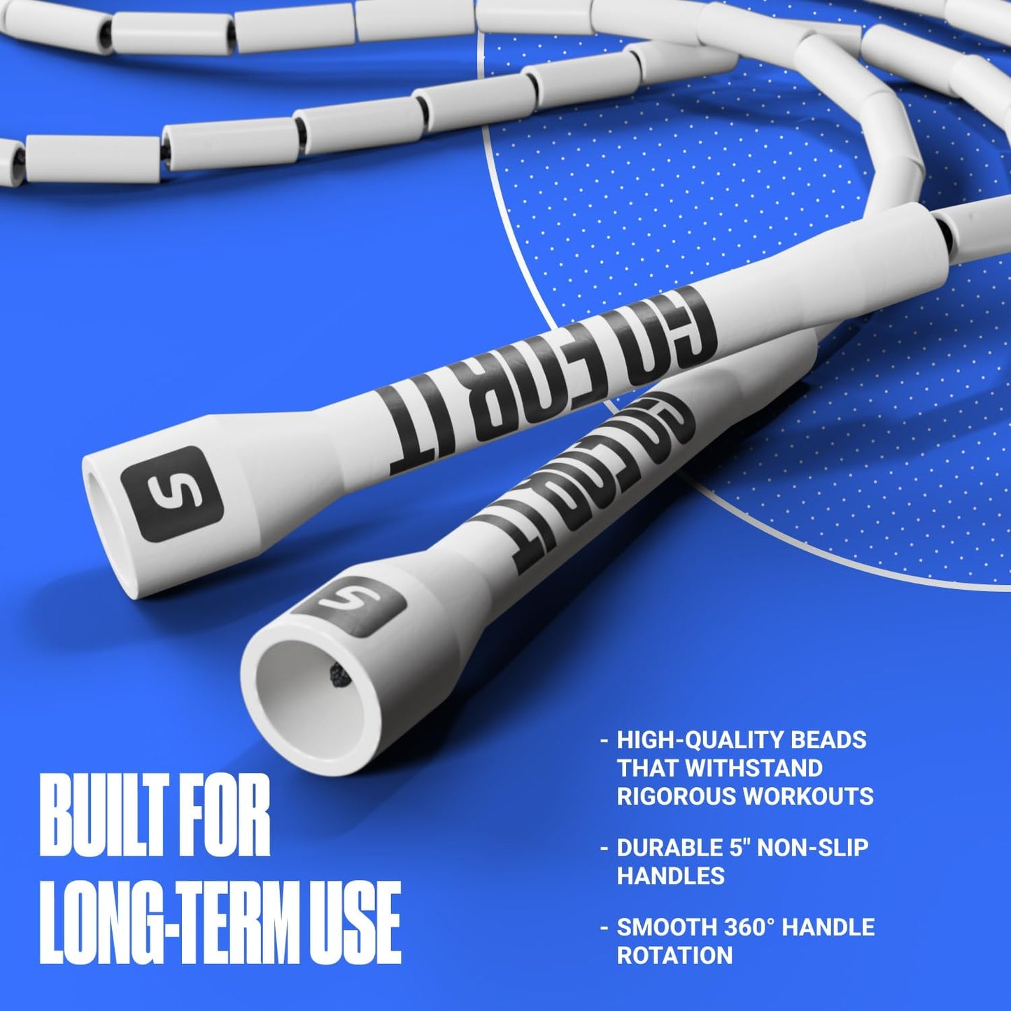 Sportbit Custom-Fit Beaded Jump Rope