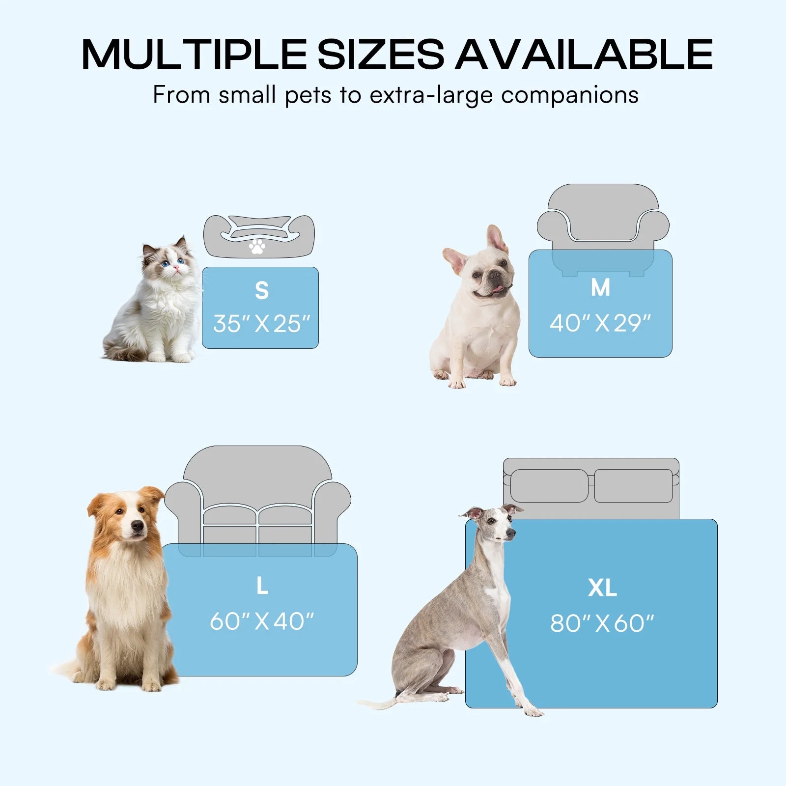 Premium Cooling Dog Blanket Washable Q-MAX>0.5 Small - Medium - Large 