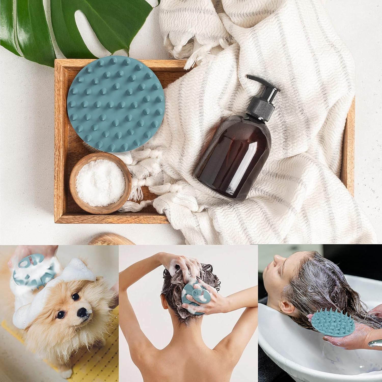 INNERNEED Scalp Massager Shampoo Brush (Dark Green)