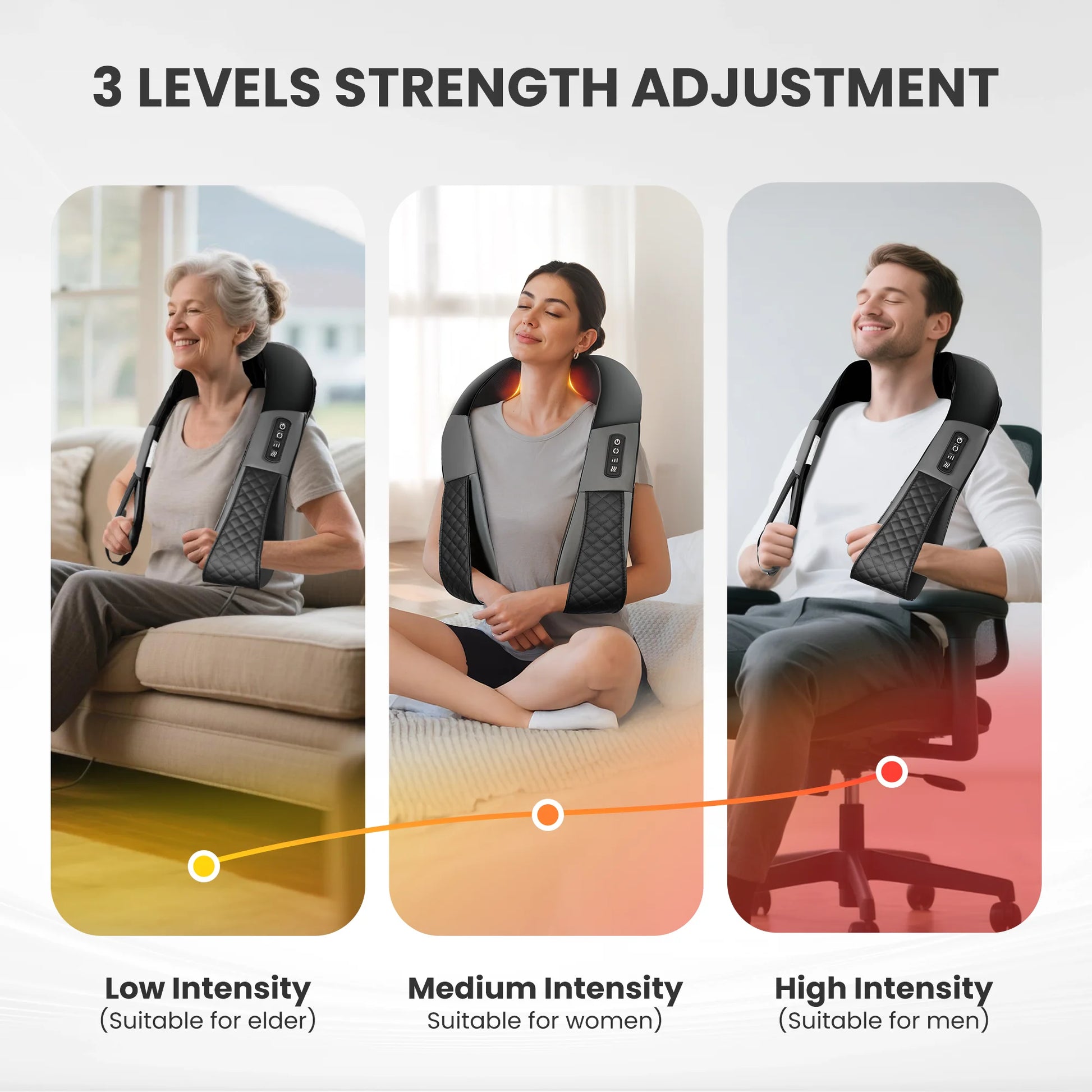 4D Shiatsu Cordless Neck Back Massager with Heat