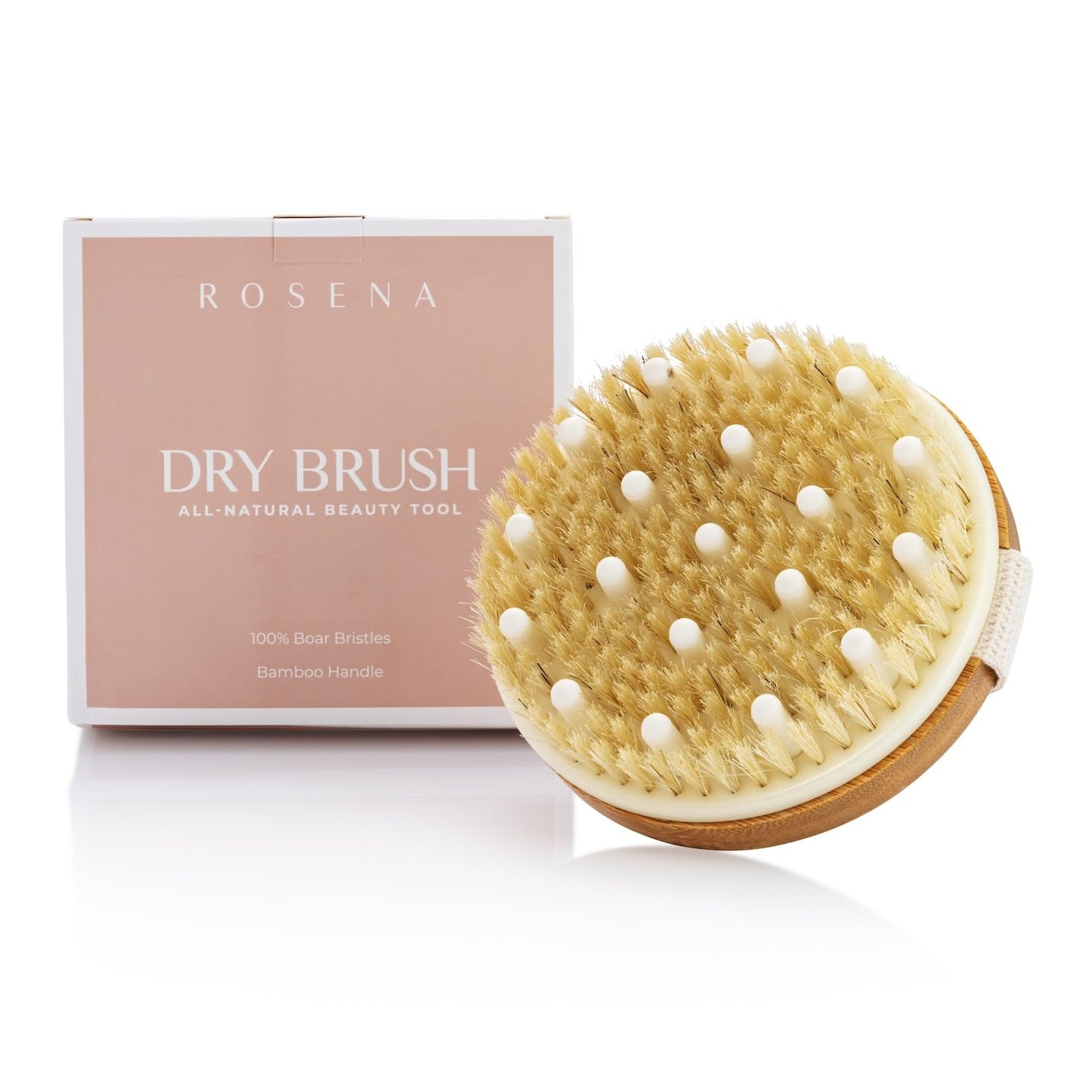 Organic Spa Exfoliation and Massage Scrub Brush with Natural Boar Bristles
