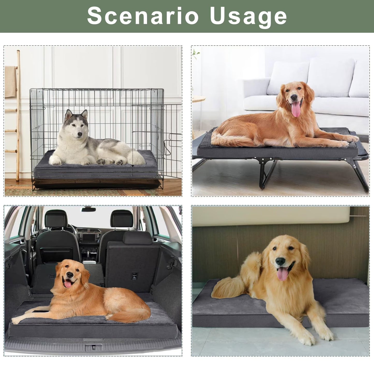 Dog Bed for Medium Dogs (Dark Grey, 30"X20"X3")