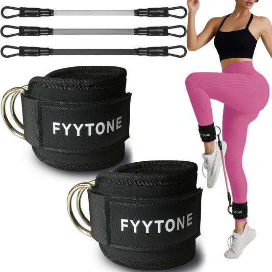 Ankle Resistance Bands with Cuffs Black