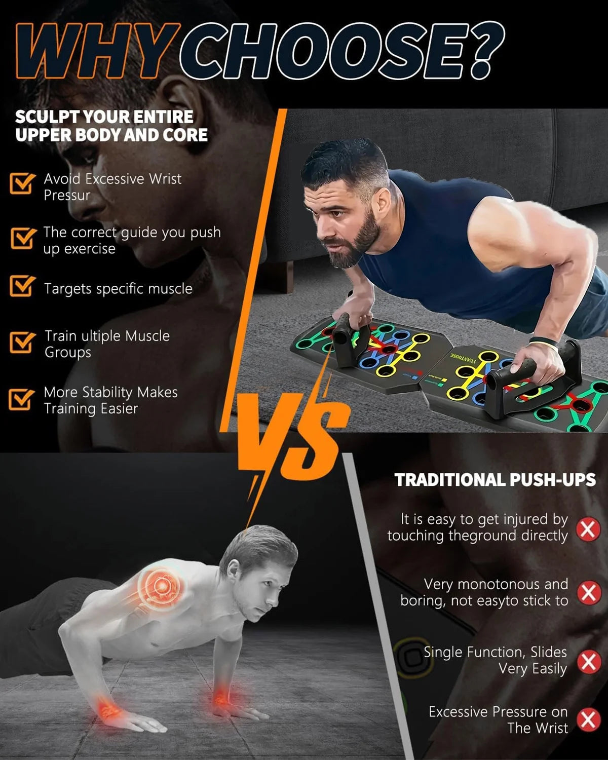 12-in-1 Multifunctional Folding Push-Up Board 
