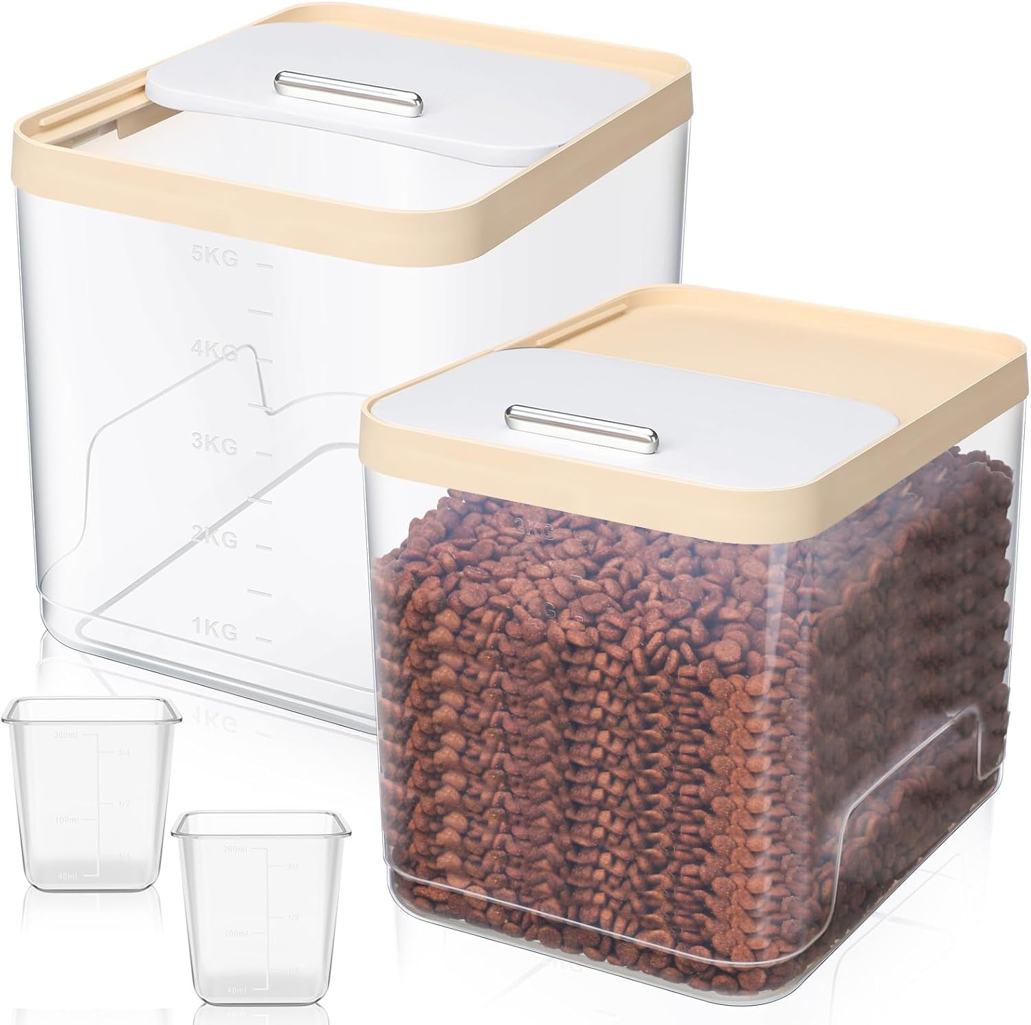 Teenyyou 2 Pack Airtight Dog Food Storage Container. 10 Lbs