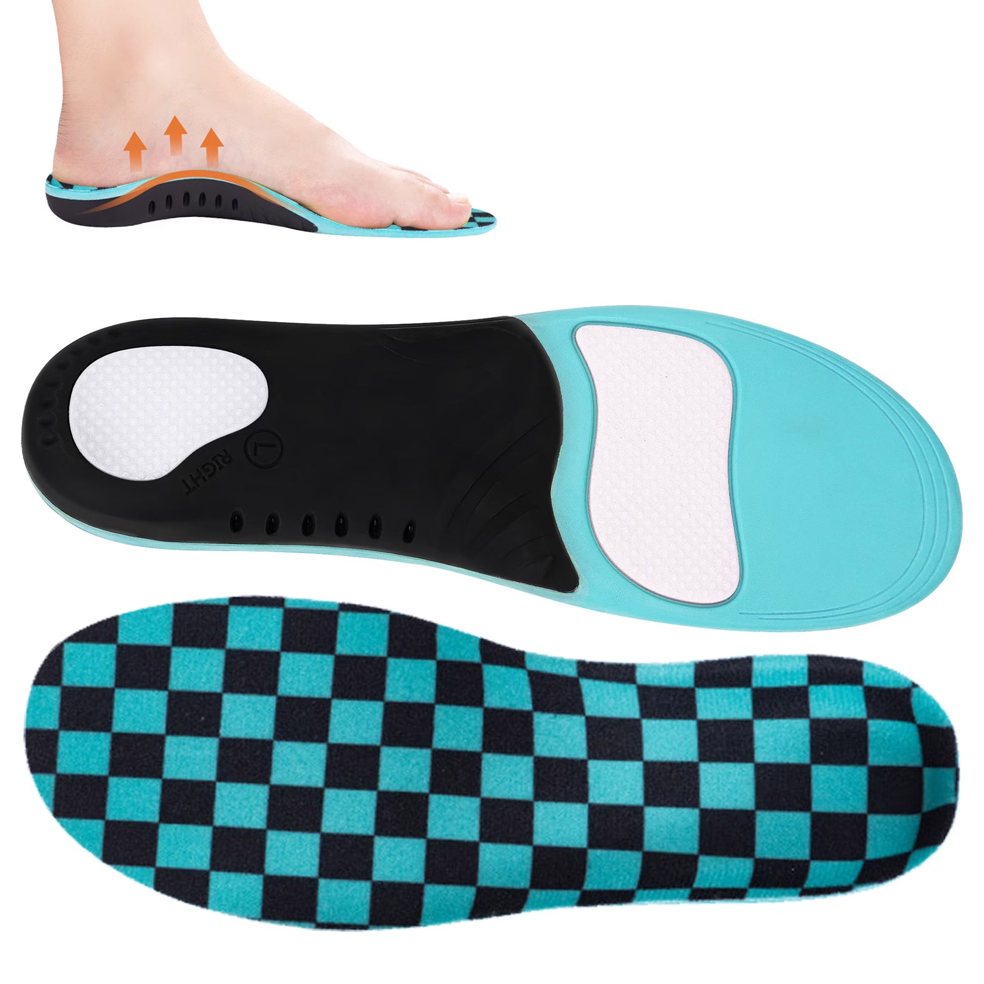 Orthotic Insoles for Plantar Fasciitis Relief for Flat Feet, Suitable for Men and Women, Size S