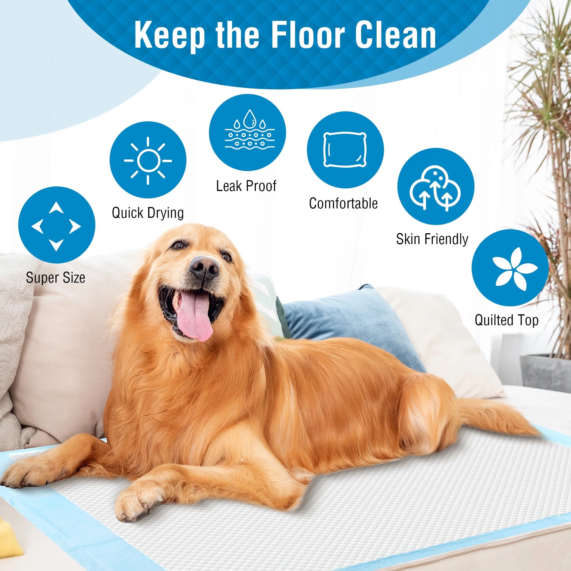 L Puppy Pads Dog Training Pads, 22"x 22", 100 COUNT