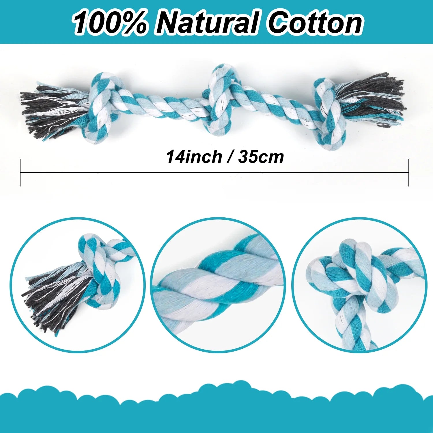 Vivifying 3 Knots Dog Rope Toys