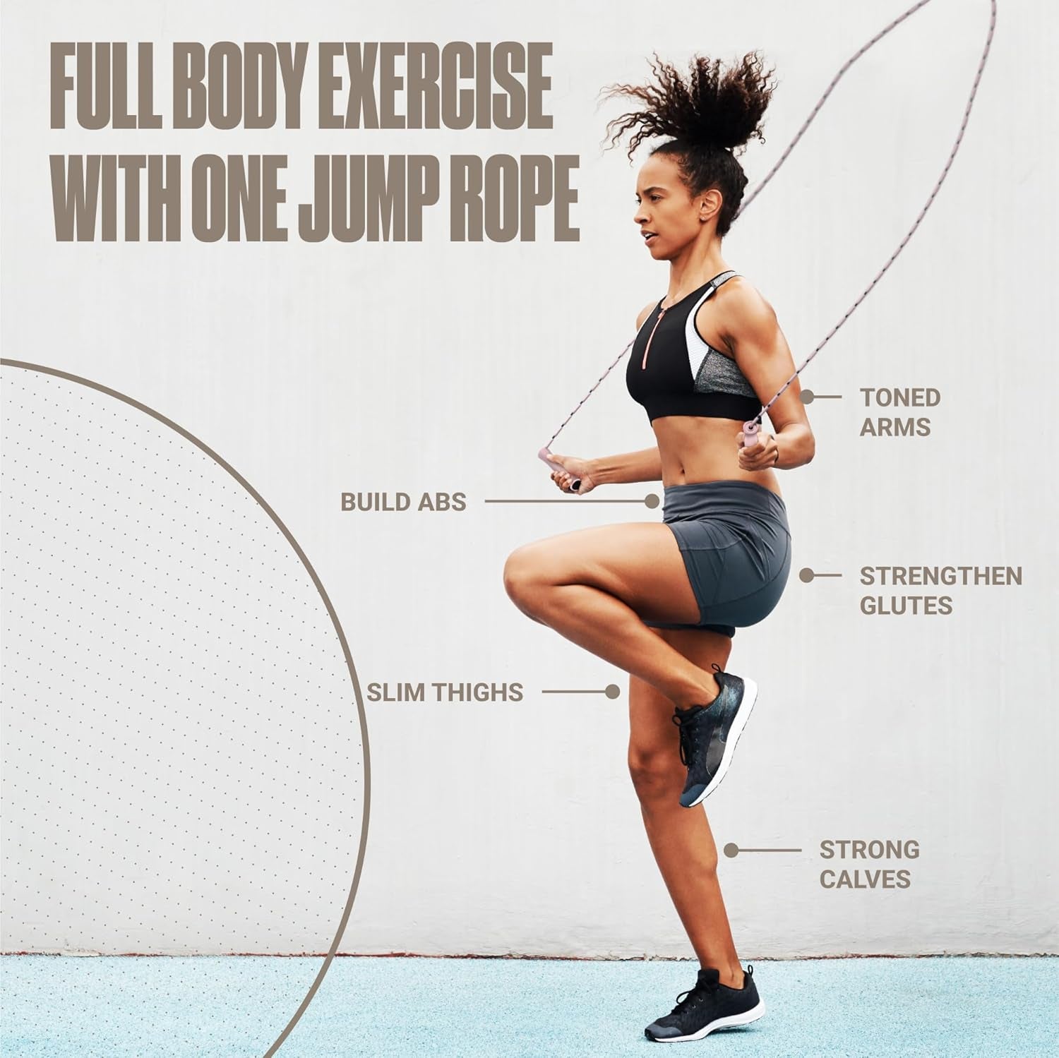 Sportbit Custom-Fit Beaded Jump Rope 