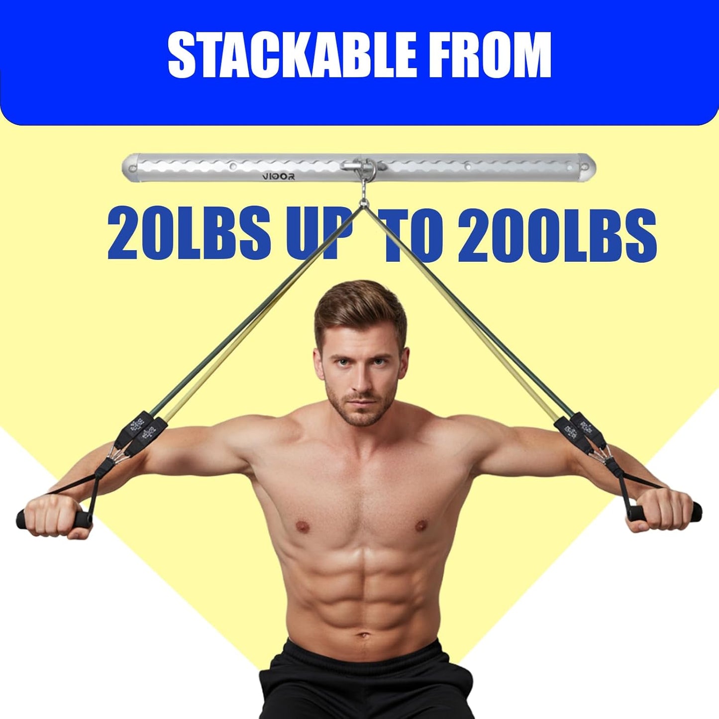 Resistance Band Wall Mount System ( with 2 Rails and Grey Resistance Band)