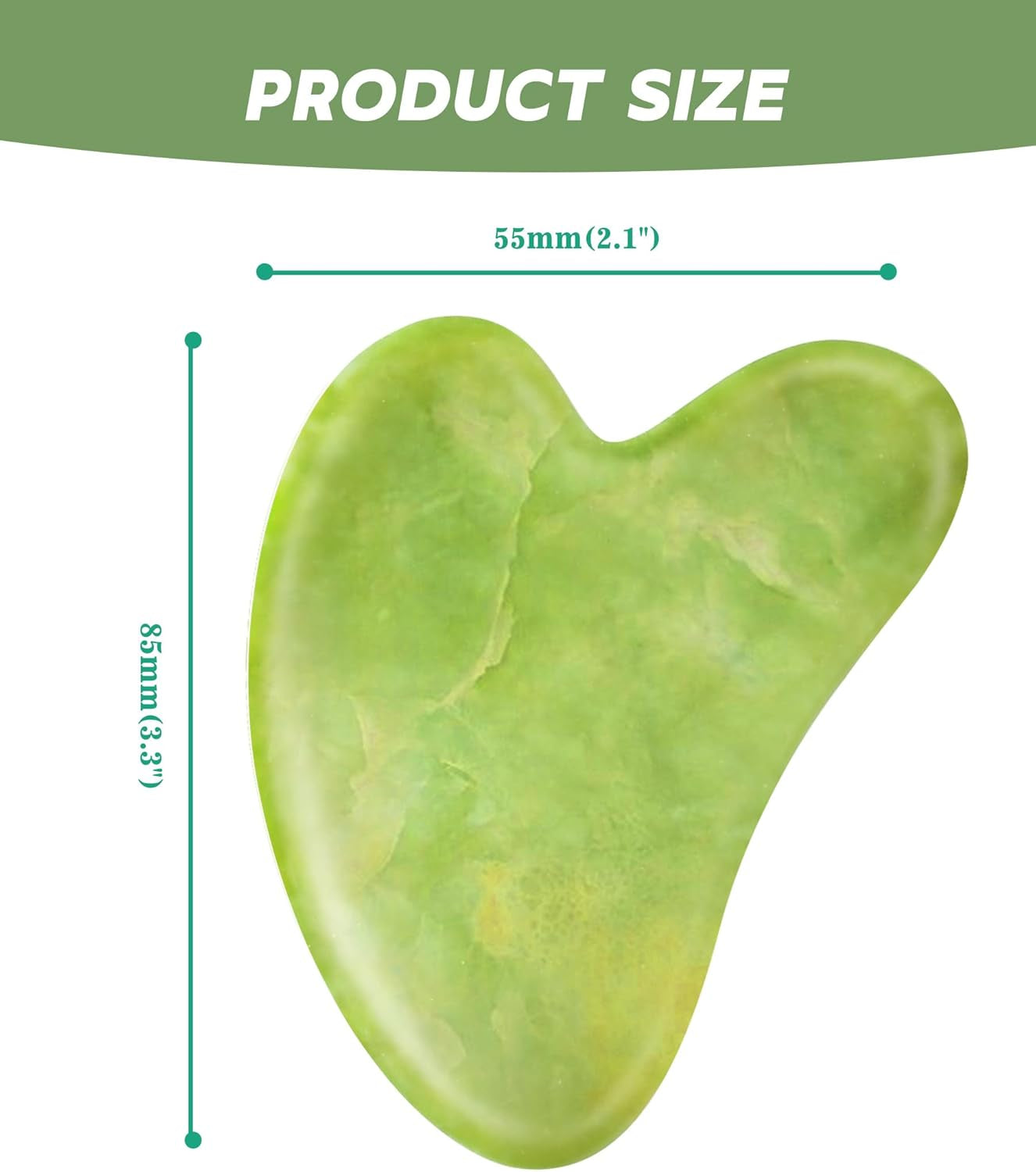 Boncun Jade Gua Sha Facial Tools for Face Massager Stones, Skincare and Body Massage Tools, Sculpting (Green)