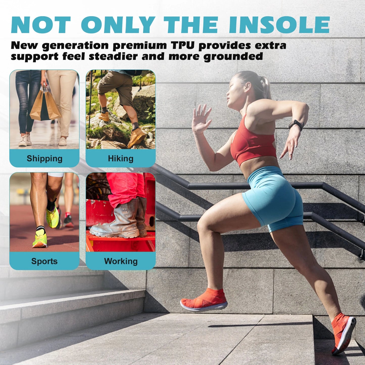Orthotic Insoles for Plantar Fasciitis Relief for Flat Feet, Suitable for Men and Women, Size S