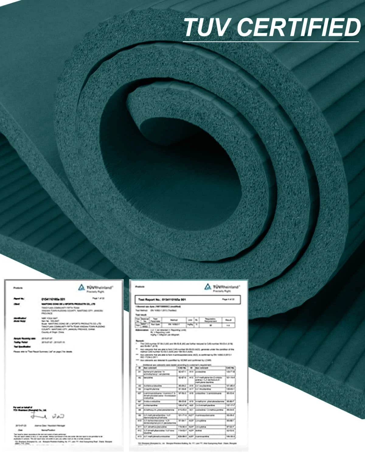 Extra Thick Yoga Mat 1-inch, 76" Long Dark Green