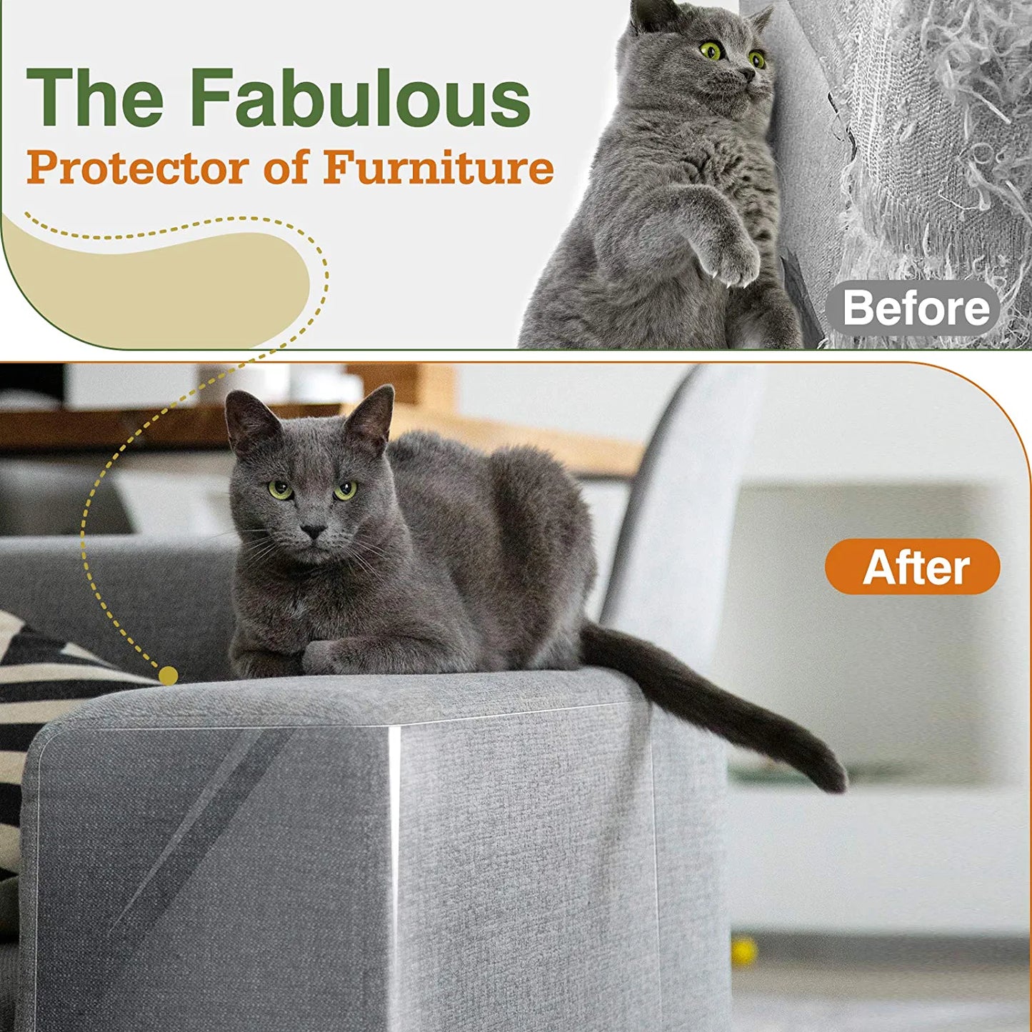 Cat Scratch Furniture Protector Tape, White