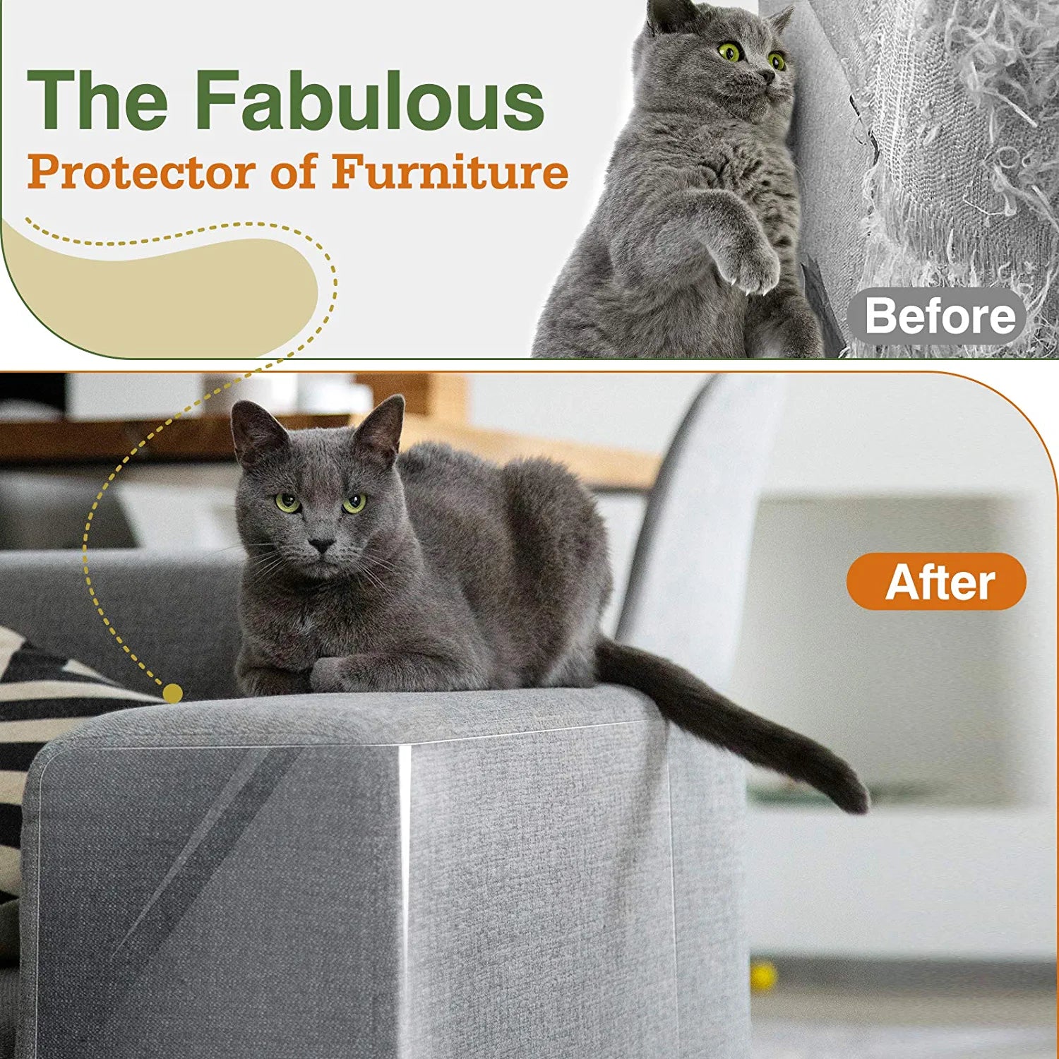 Cat Scratch Furniture Protector Tape, White