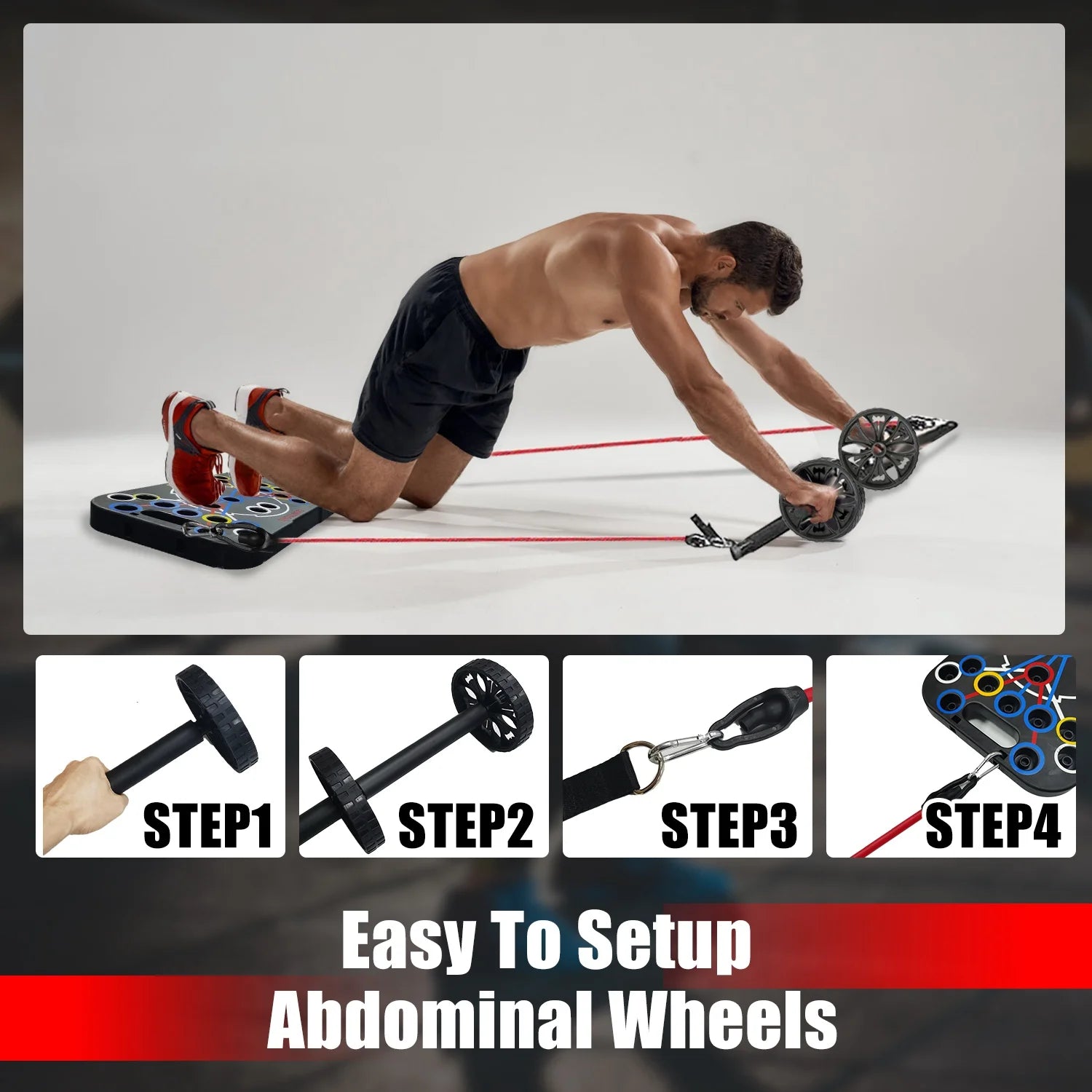 Multifunctional Push-Up Board for Home - Black