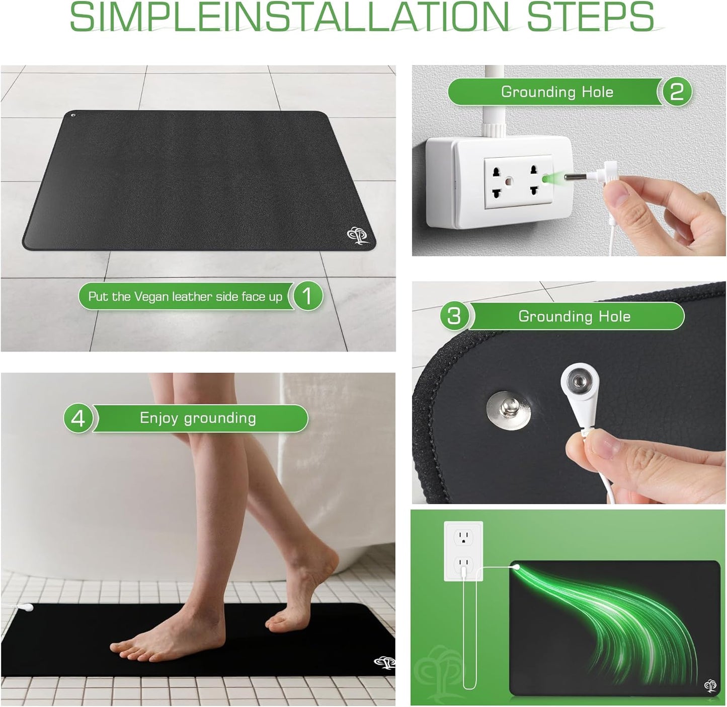 Grounding Mat for Feet 3MM Thickened Earthing Mat Grounding Pad 