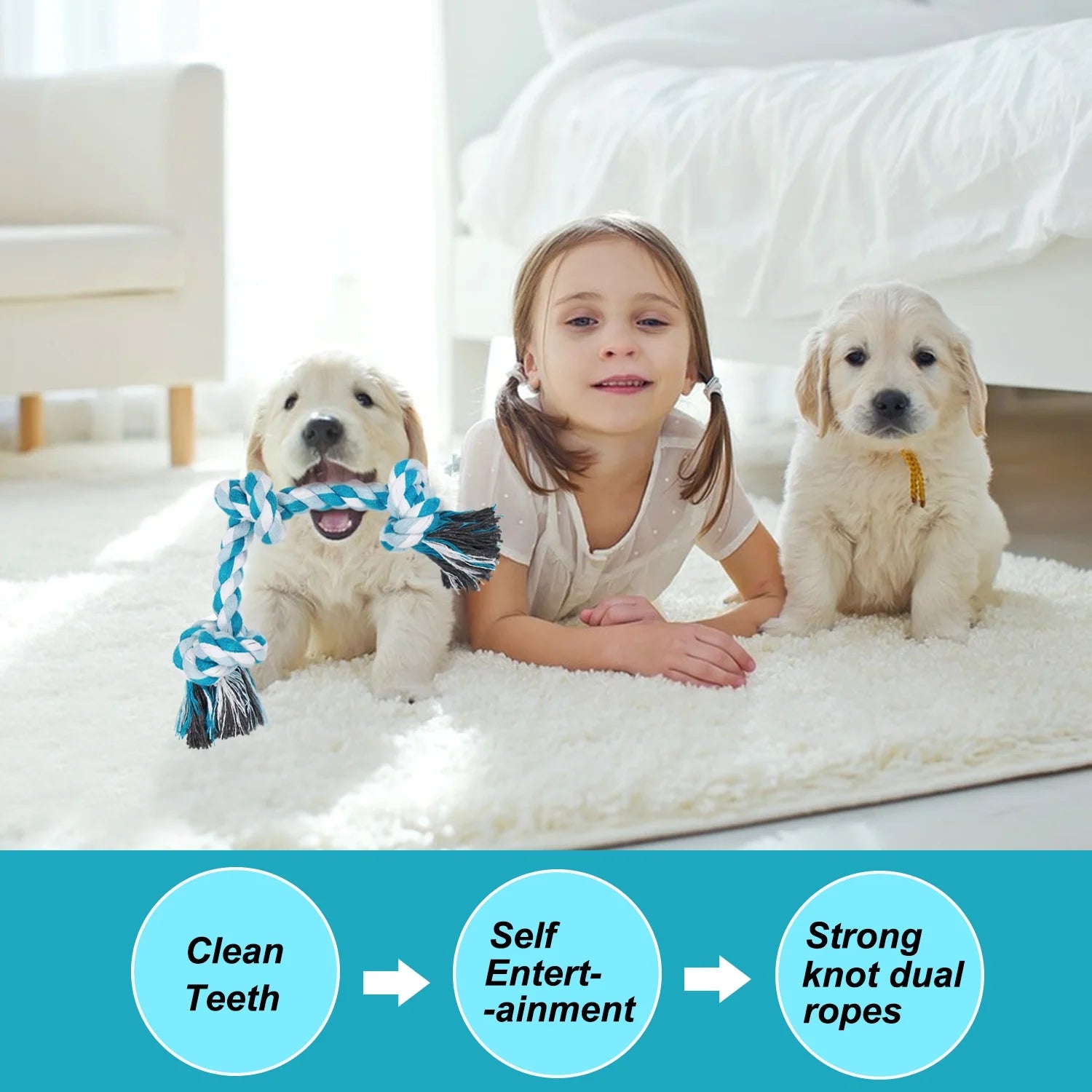 Vivifying 3 Knots Dog Rope Toys