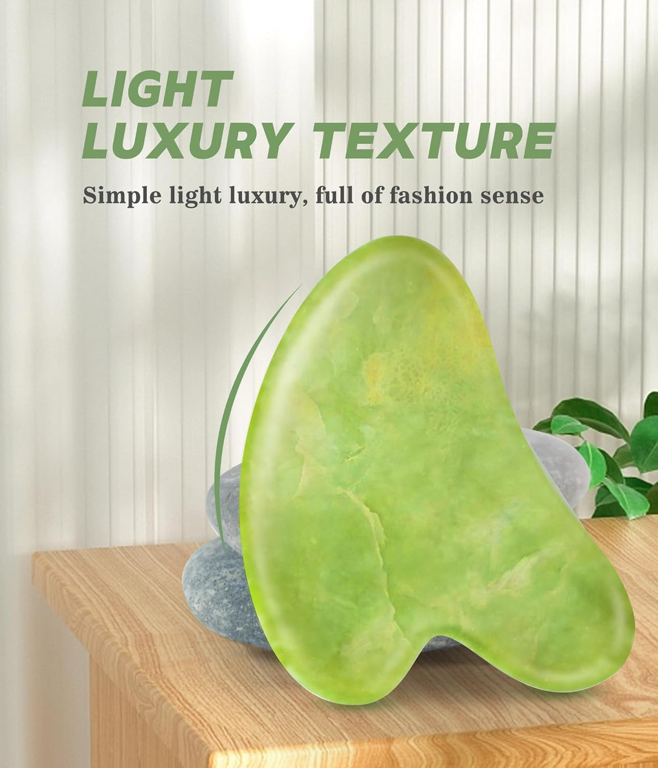 Boncun Jade Gua Sha Facial Tools for Face Massager Stones, Skincare and Body Massage Tools, Sculpting (Green)