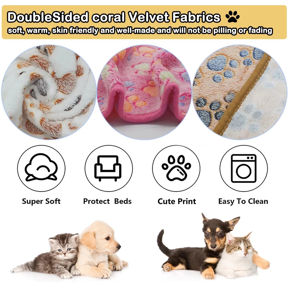 1 Pack 3 Blankets Super Soft Fluffy Premium Fleece Pet Blanket Flannel Throw for Dog Puppy Cat (23x16 inch)