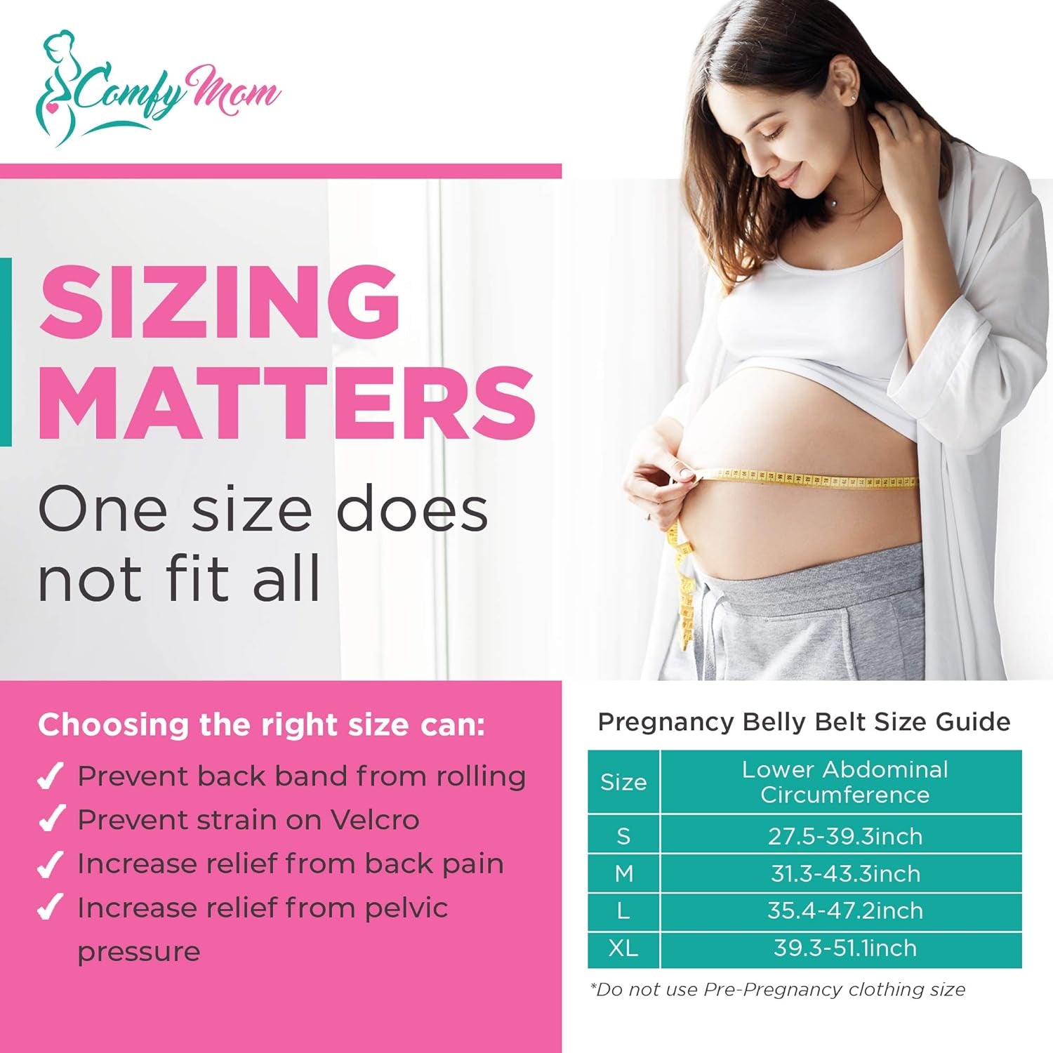 Pregnancy Belly Support Band, Dark Mint Color/Size XL